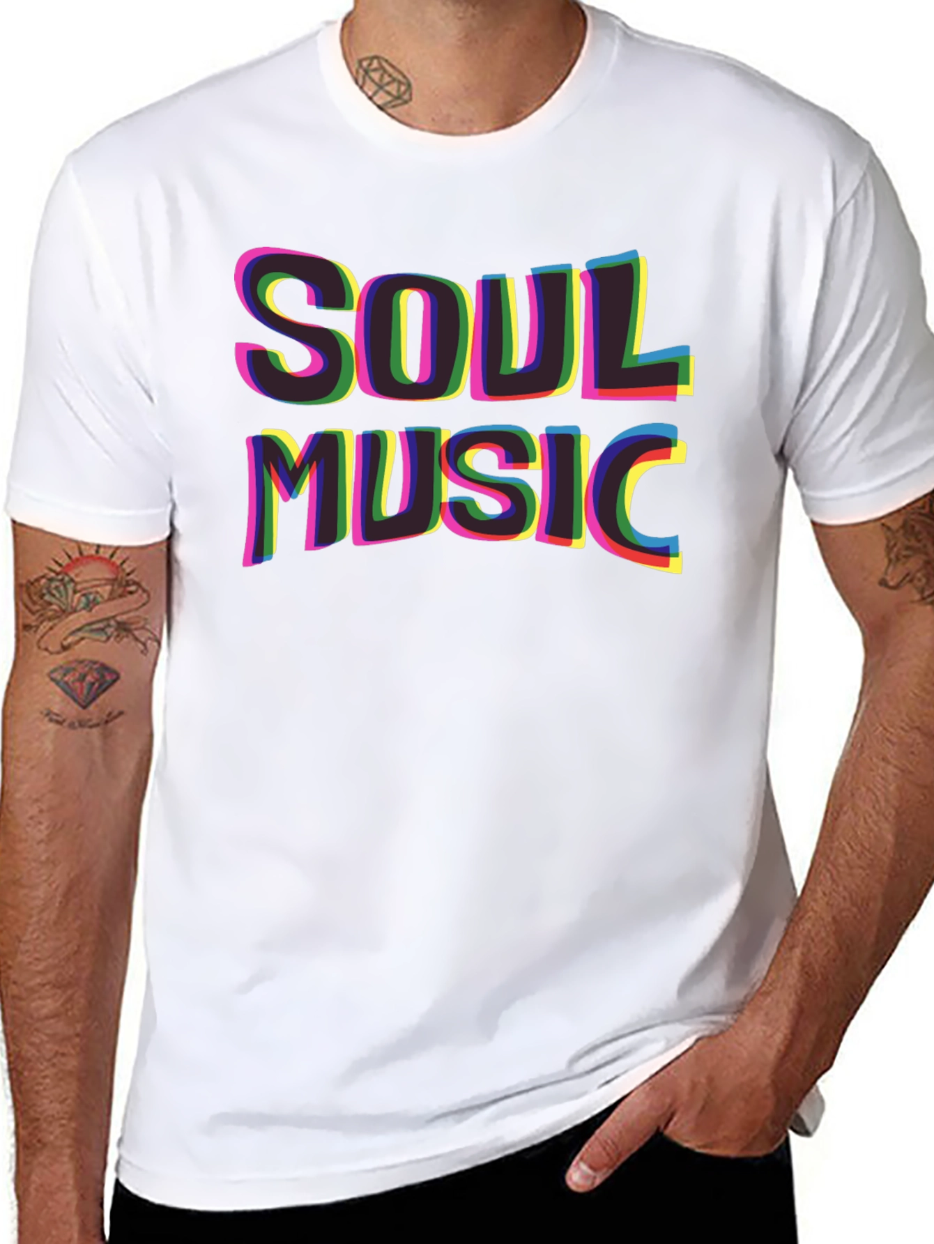 Black Soul Music Graphic T-Shirt - Retro Style view 8