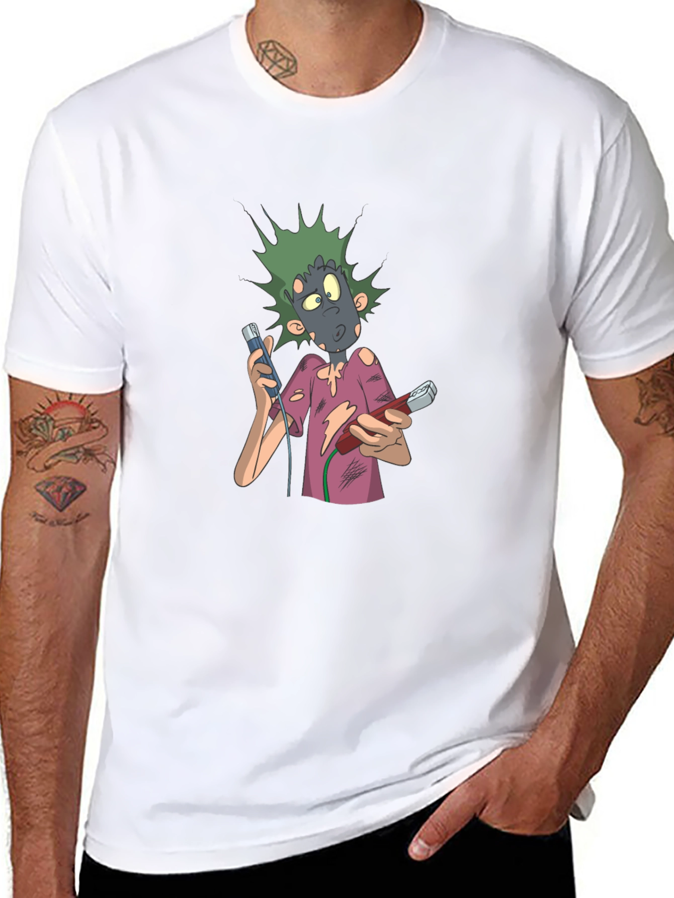 Black Cartoon Character Graphic T-Shirt view 8