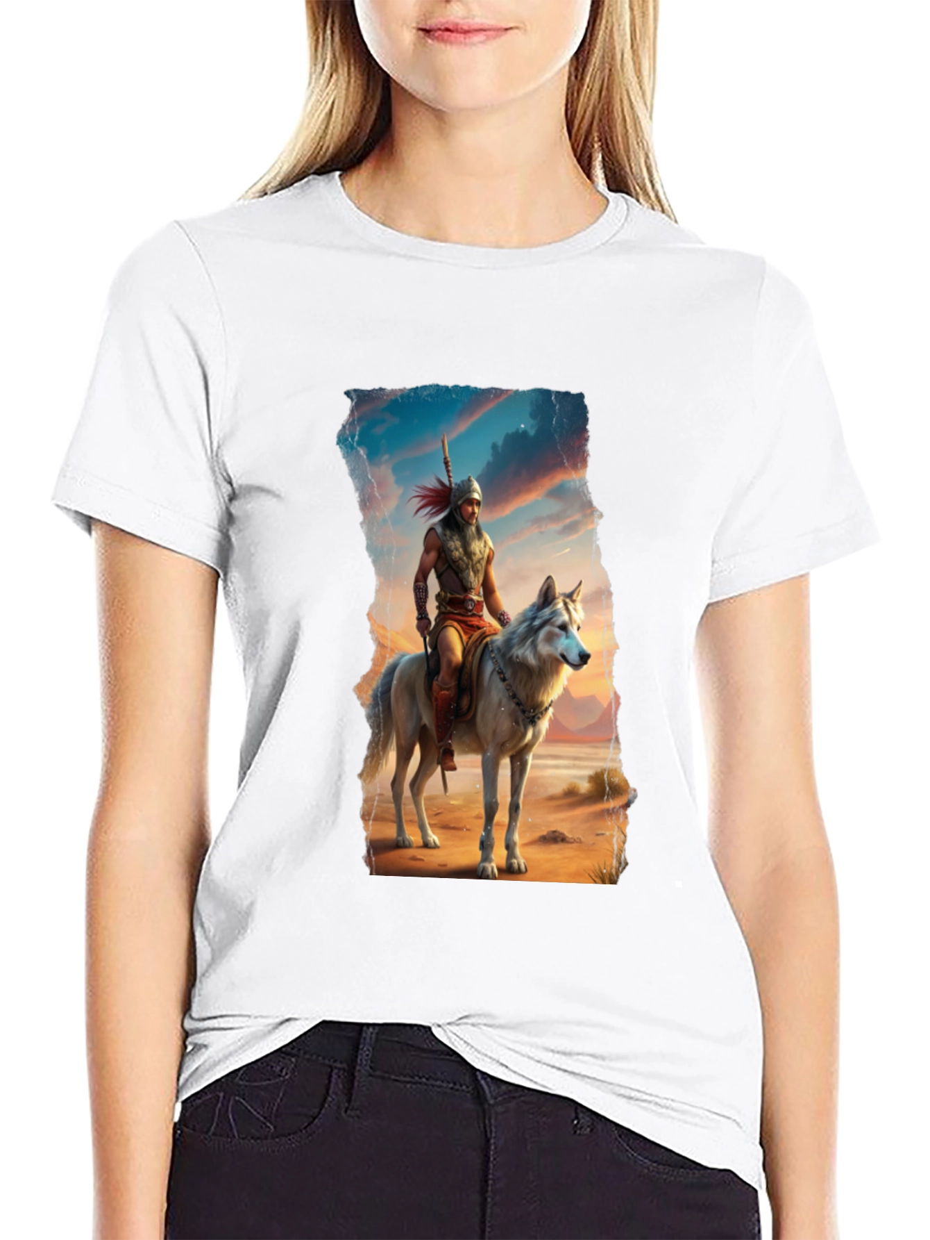 Warrior Wolf Rider Graphic Tee - Cool T-Shirt - 9