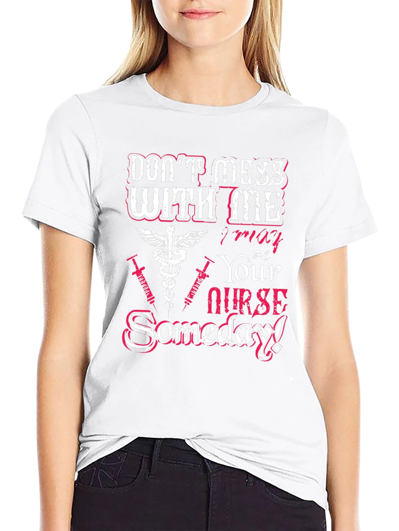 Black Don't Mess With Me Nurse T-Shirt view 9