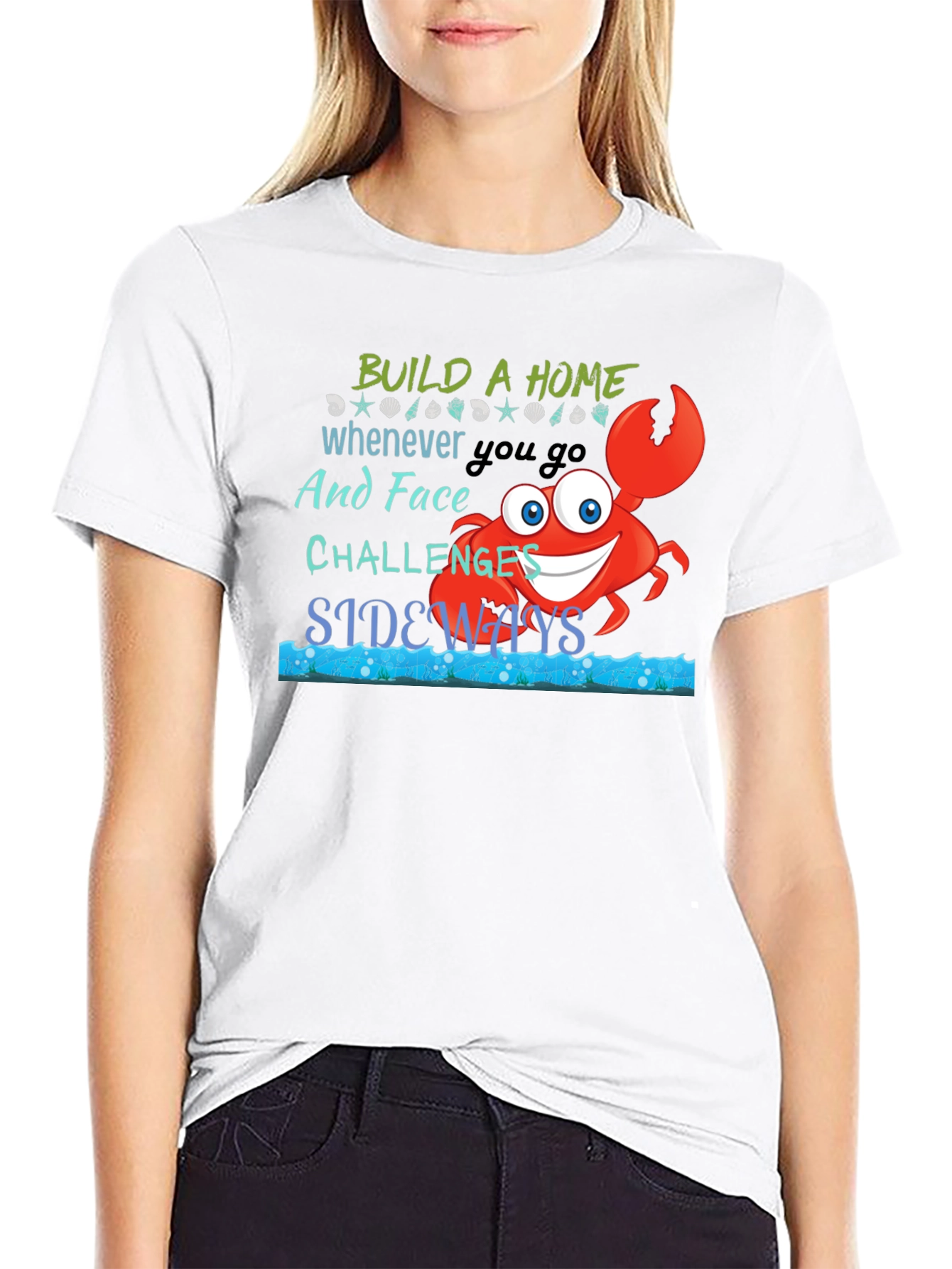 Black Build A Home Crab Graphic T-Shirt view 9
