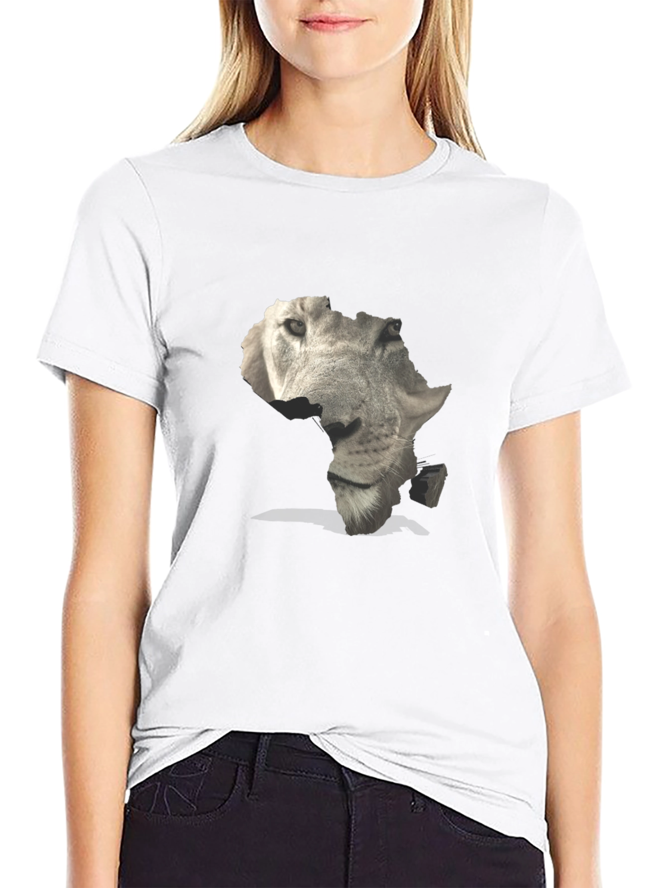 Black Africa Lion Face Graphic Tee - Black view 9