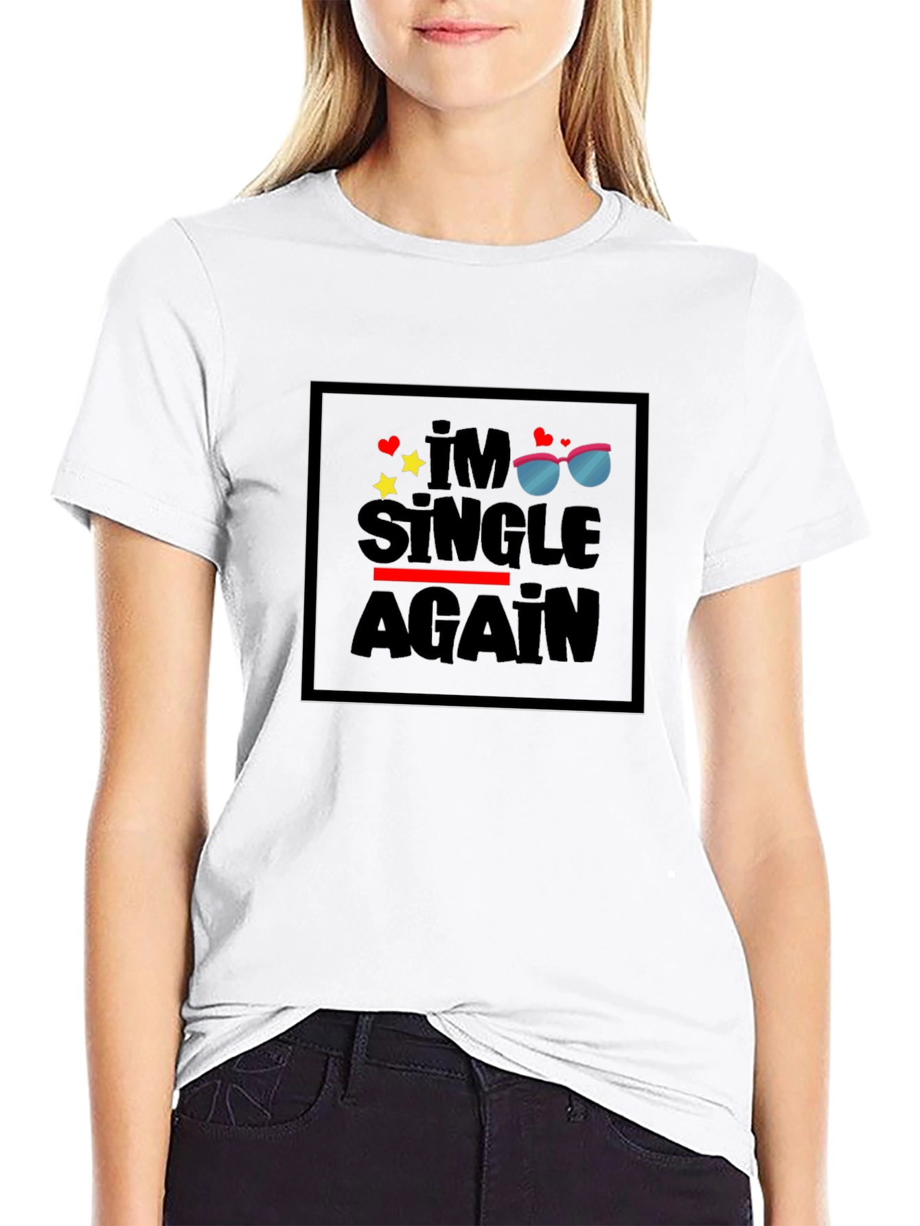 Black I'm Single Again T-Shirt - Fun Trendy Tee view 9