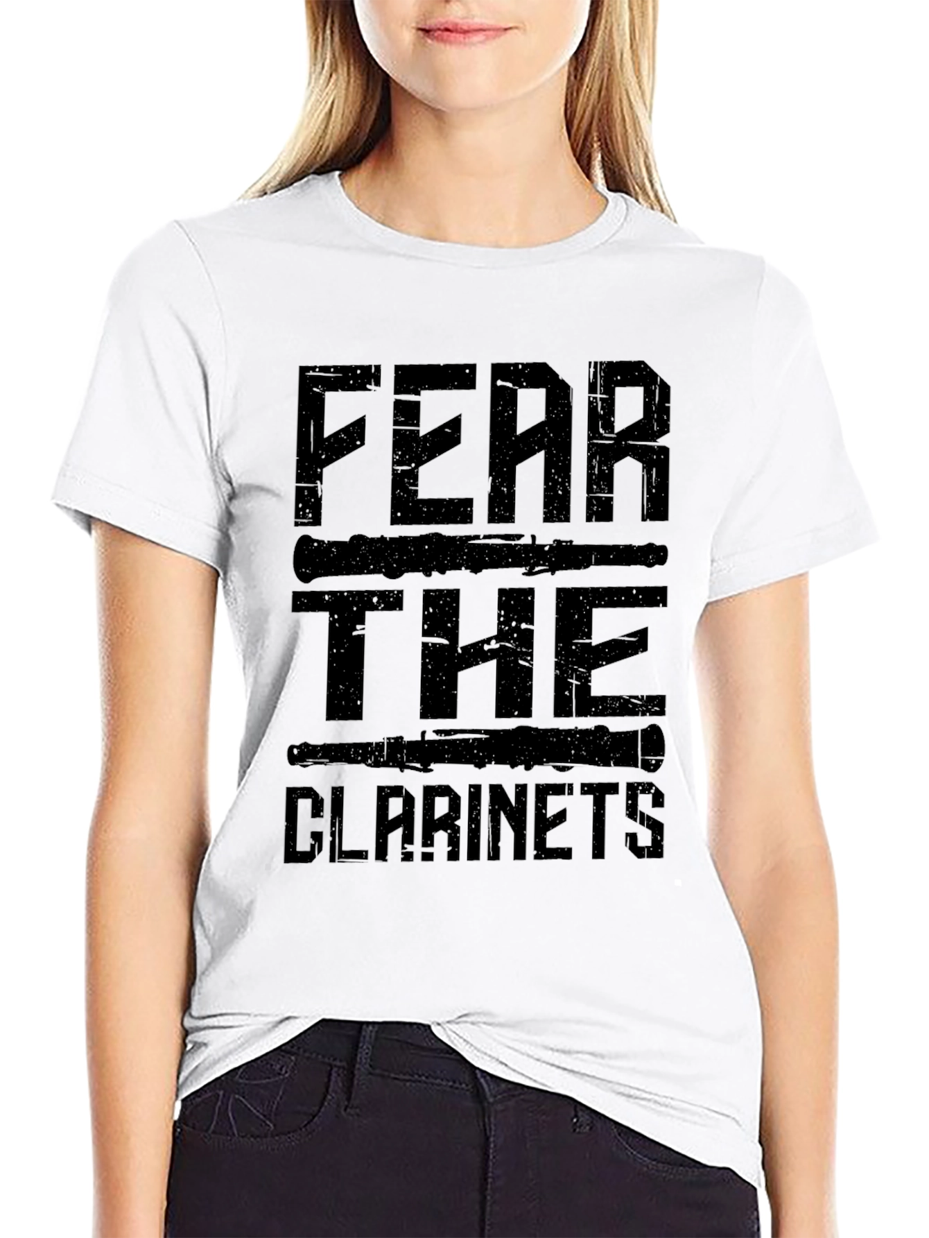 Black Fear The Clarinets Graphic T-Shirt - Musician Apparel view 9