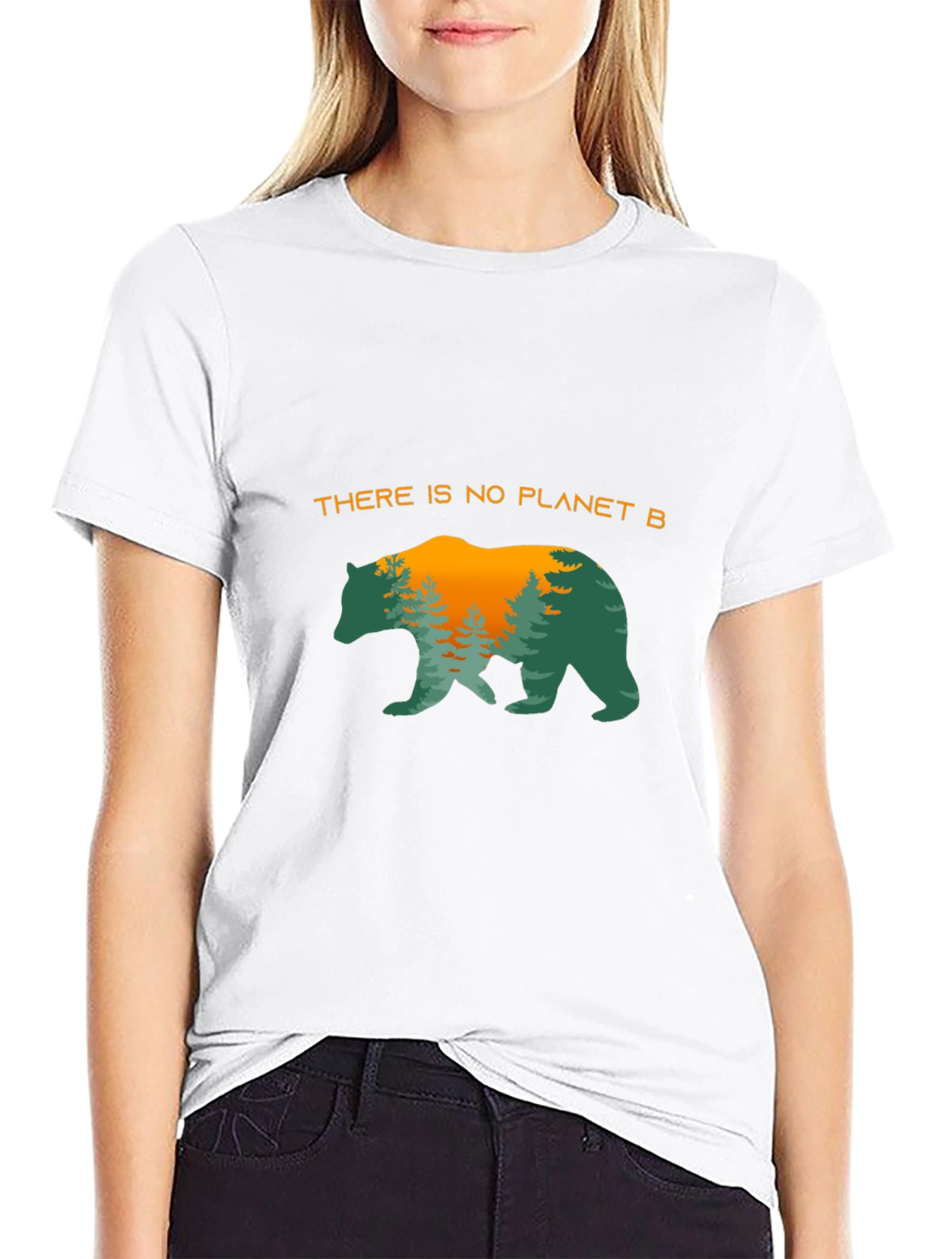 Black There is No Planet B Bear Graphic Tee view 9