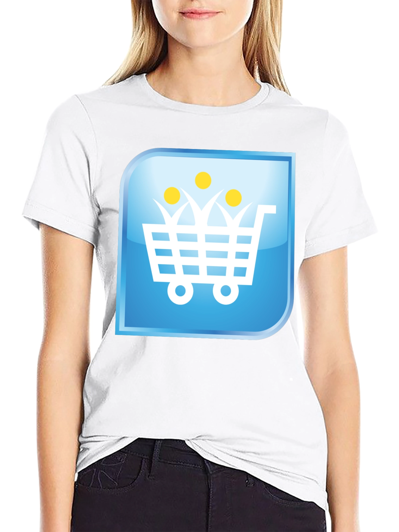 Black Shopping Cart People Black T-Shirt view 9