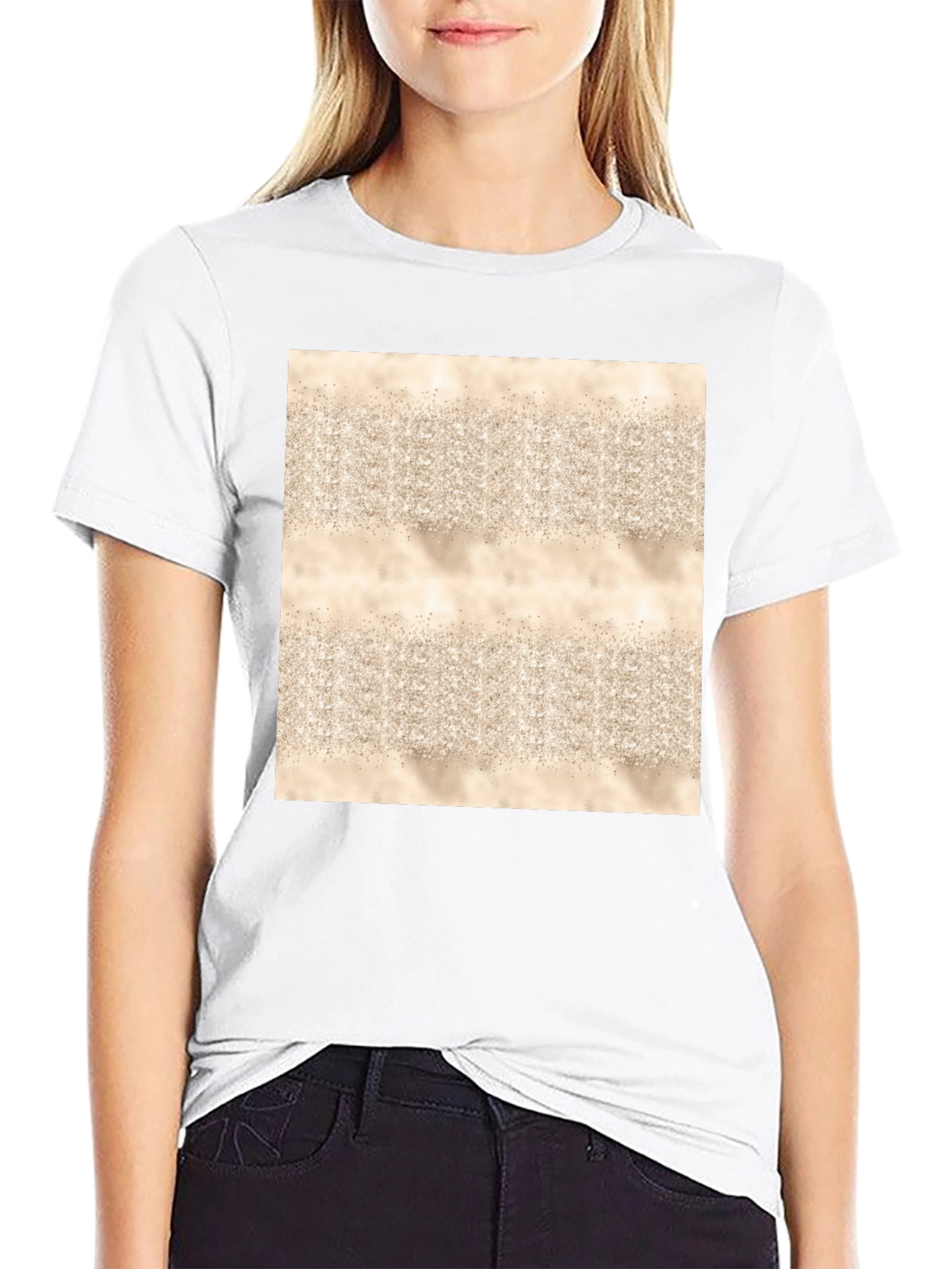 Black Abstract Pattern Black T-Shirt view 9