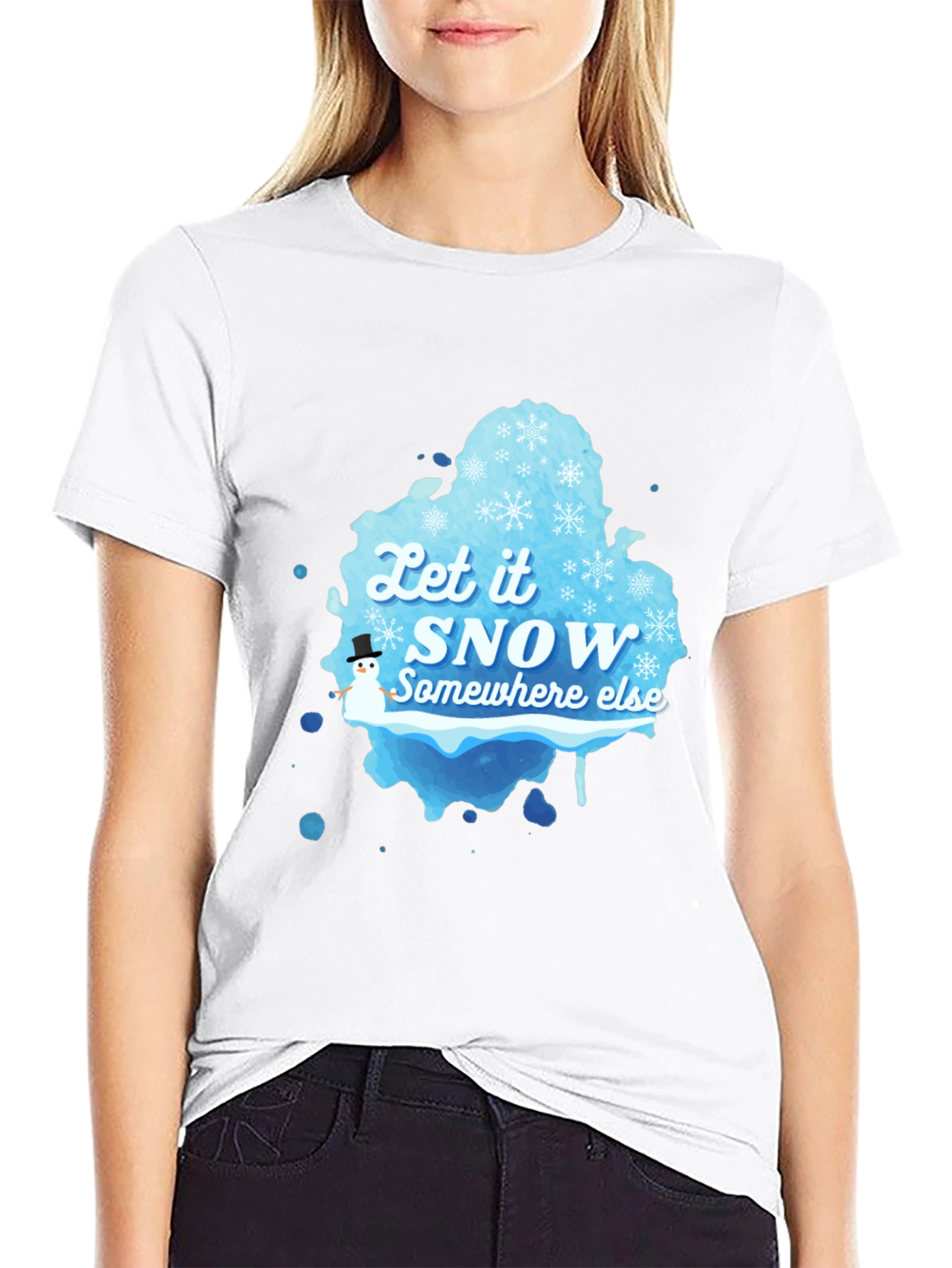 Black Let it Snow Graphic T-Shirt view 9