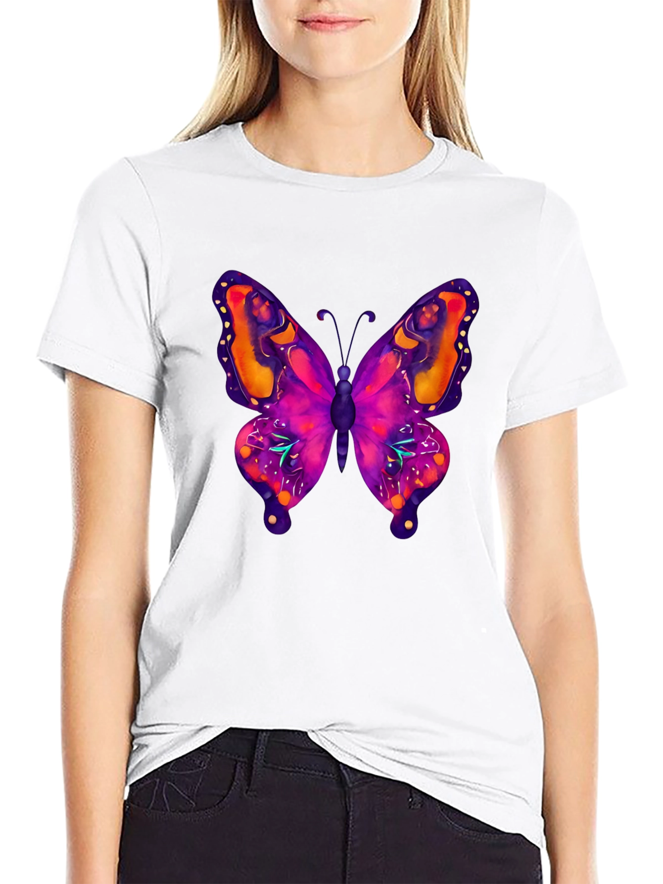 Black Butterfly Graphic Tee - Bold & Vibrant view 9