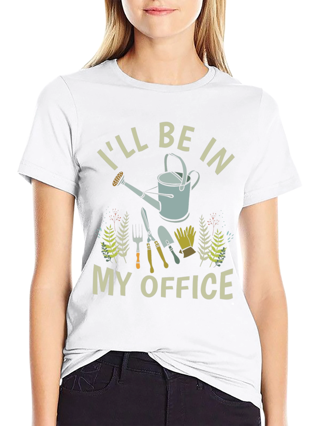 Black Gardener T-Shirt - I'll Be In My Office Gardening view 9