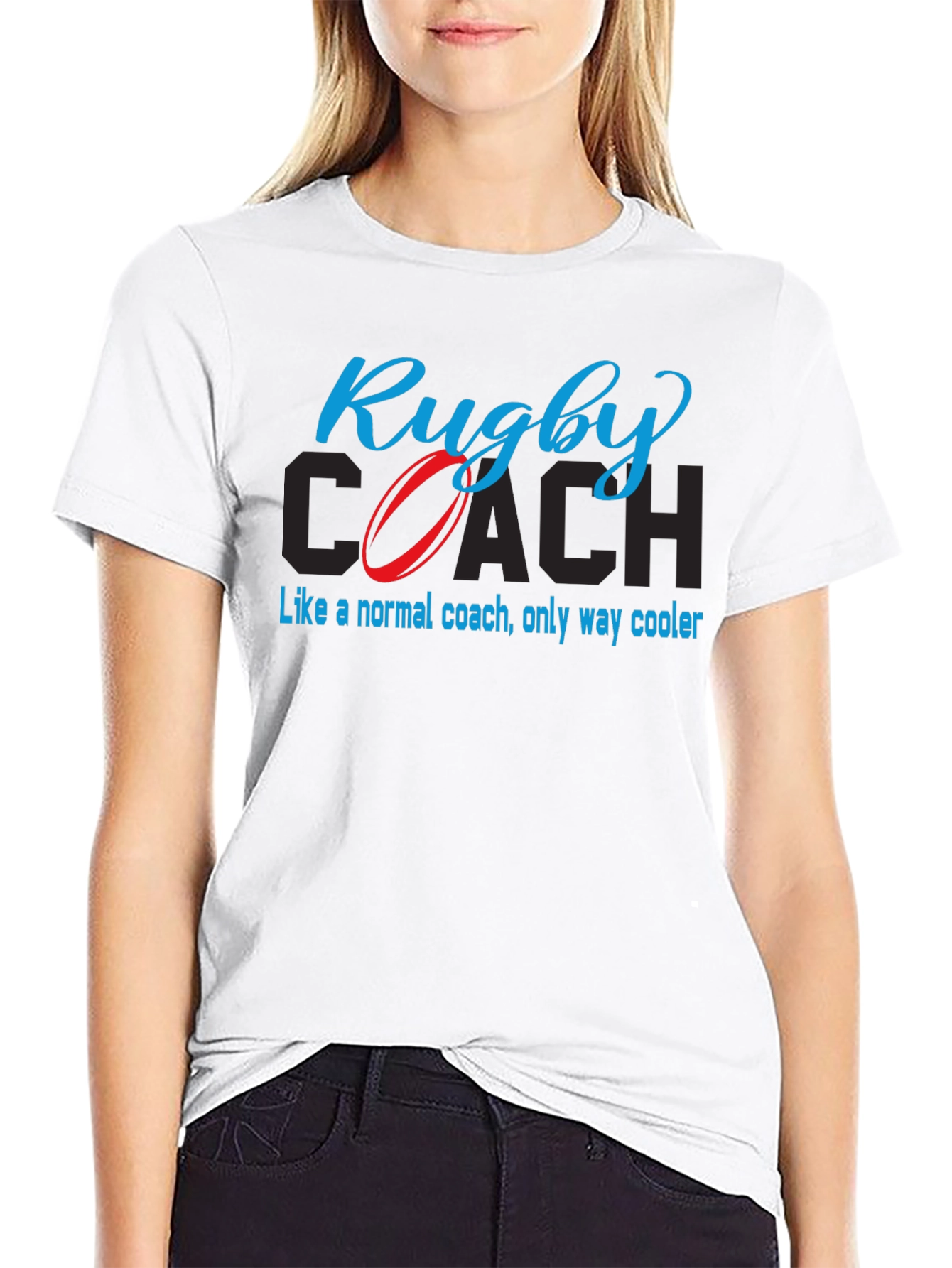 Black Rugby Coach T-Shirt - Cool Coaching Tee view 9