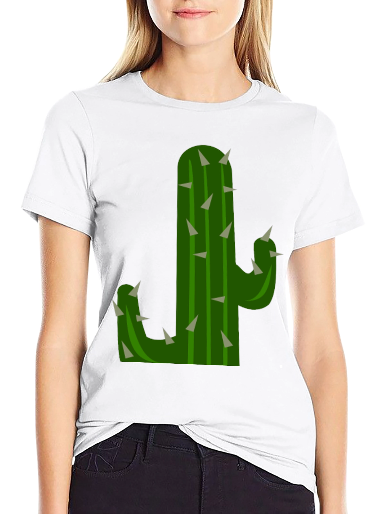 Black Cactus Graphic Tee - Black Cotton T-Shirt view 9