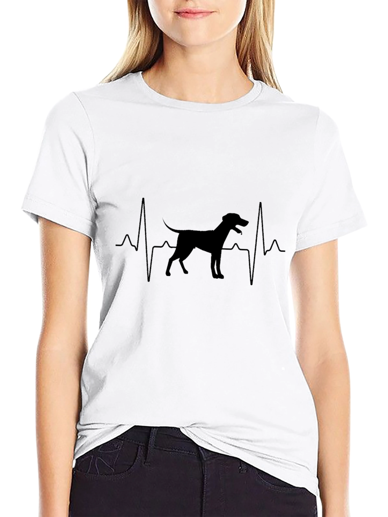 Black Dog Heartbeat T-Shirt - Pet Lover Tee view 9