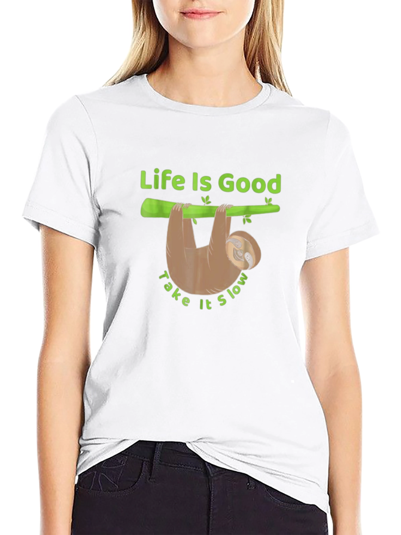 Black Life is Good Sloth Graphic Tee - Relaxed Fit view 9