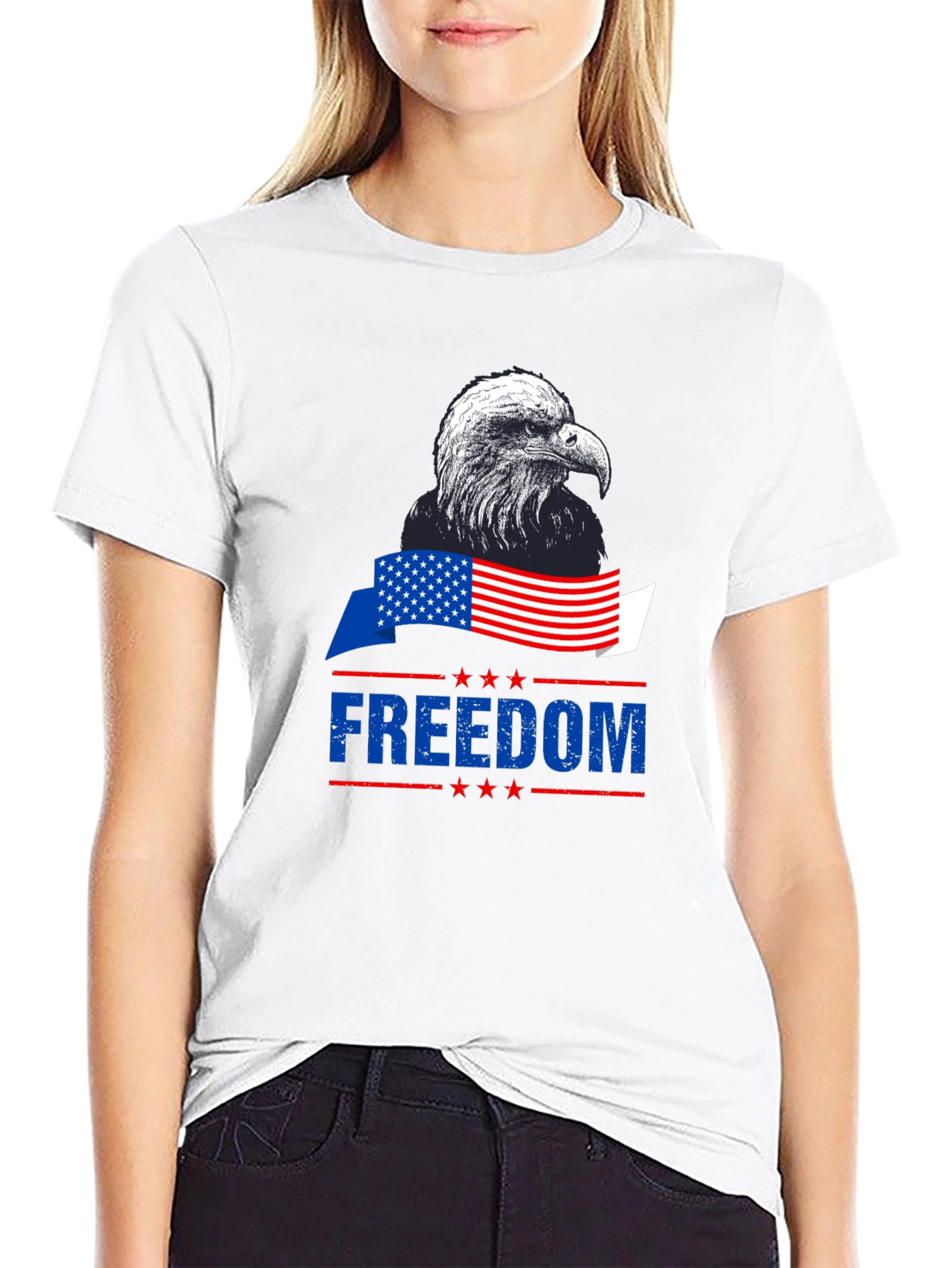 Black Patriotic Eagle Freedom T-Shirt - American Pride view 9