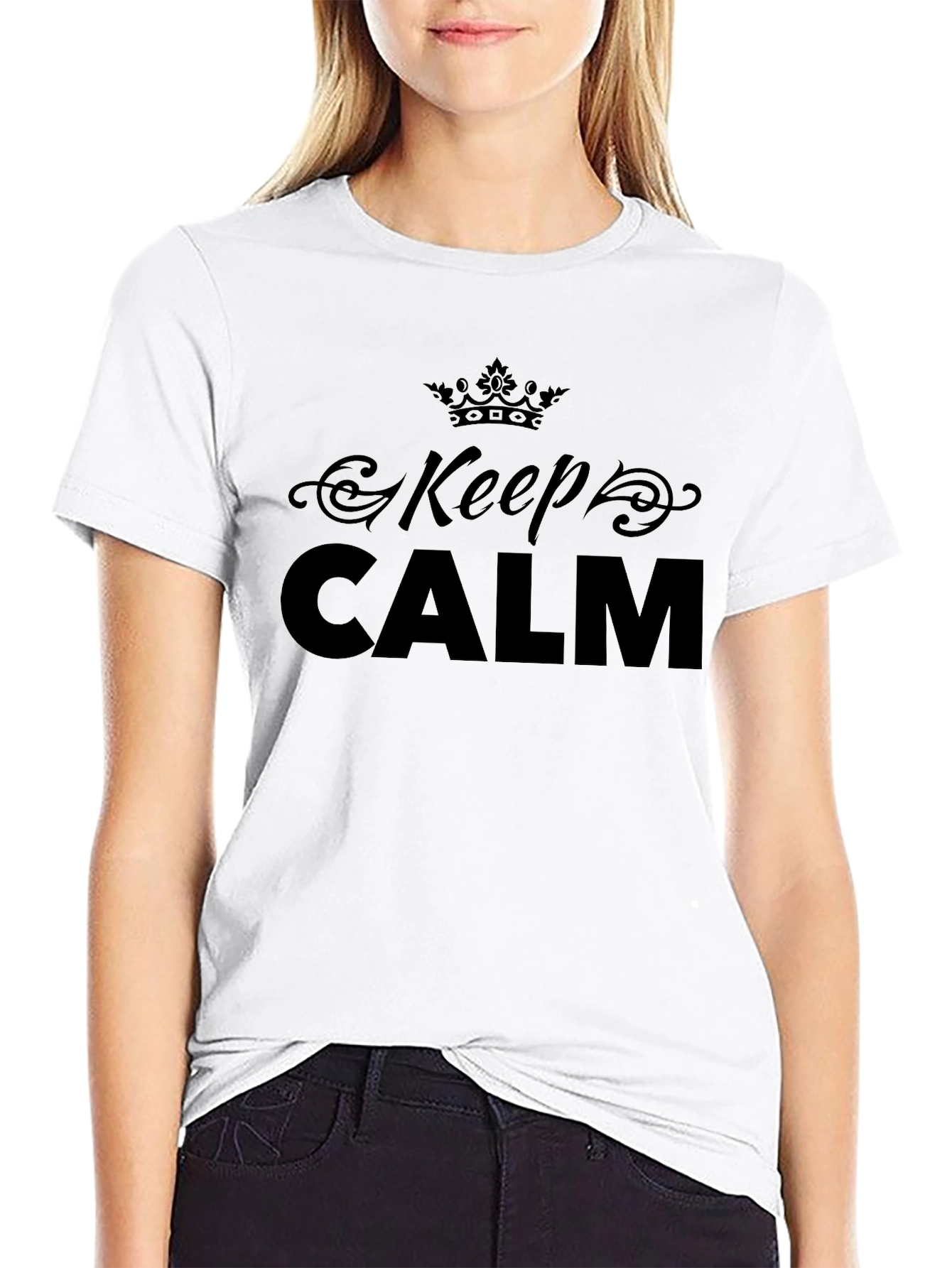 Black Keep Calm Black T-Shirt view 9