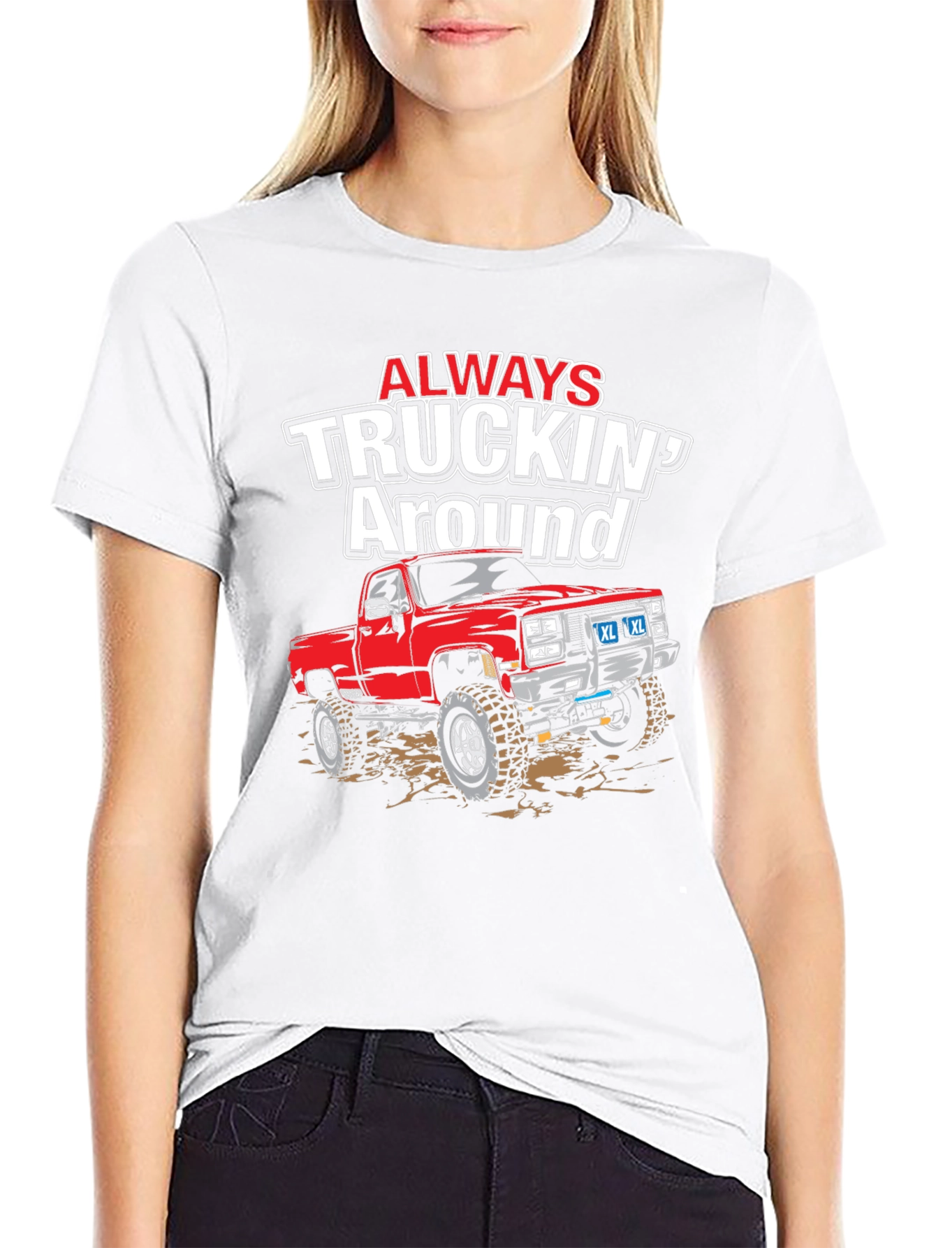 Black Always Truckin' Around Graphic T-Shirt view 9