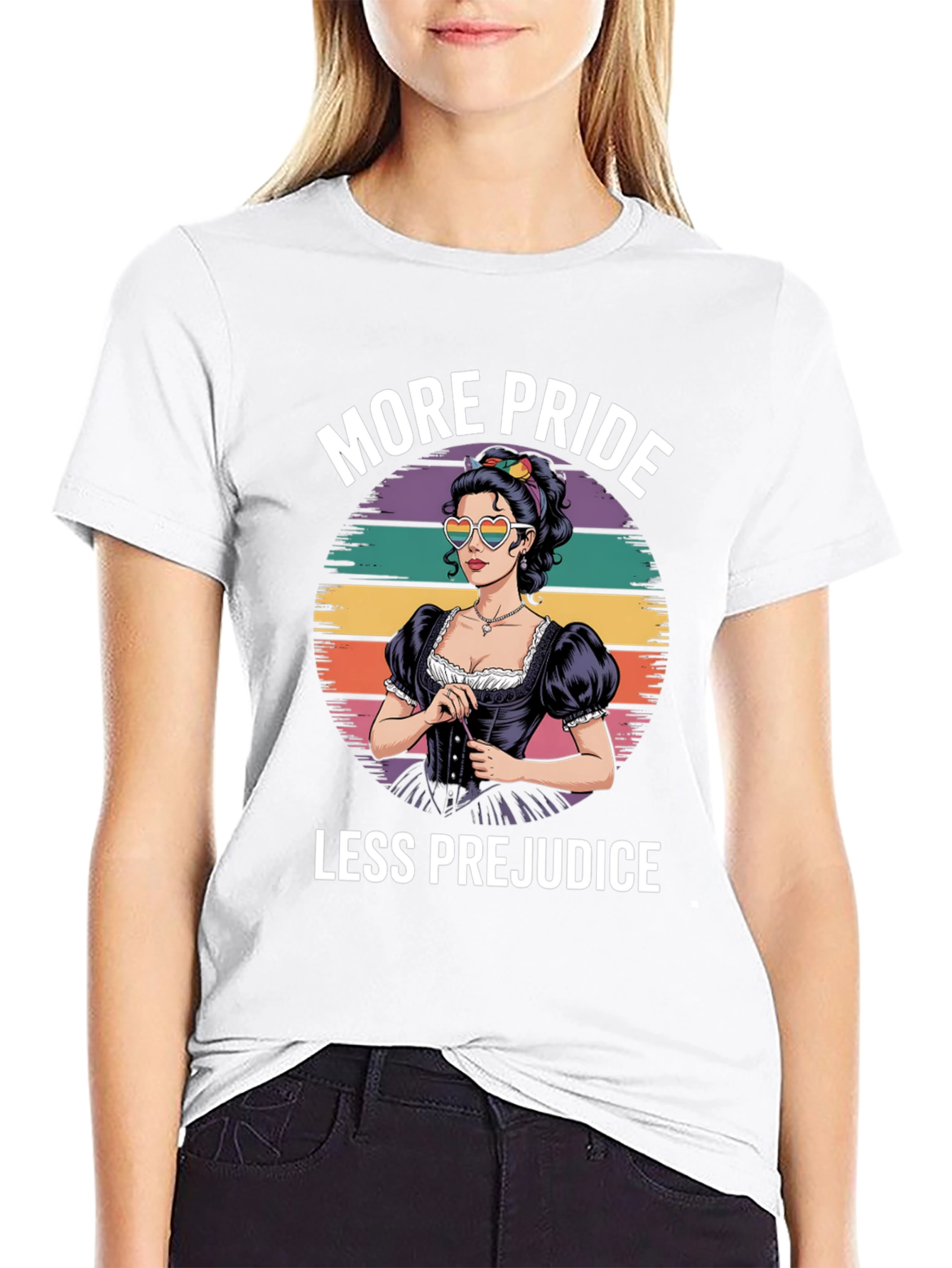Black More Pride Less Prejudice T-Shirt view 9