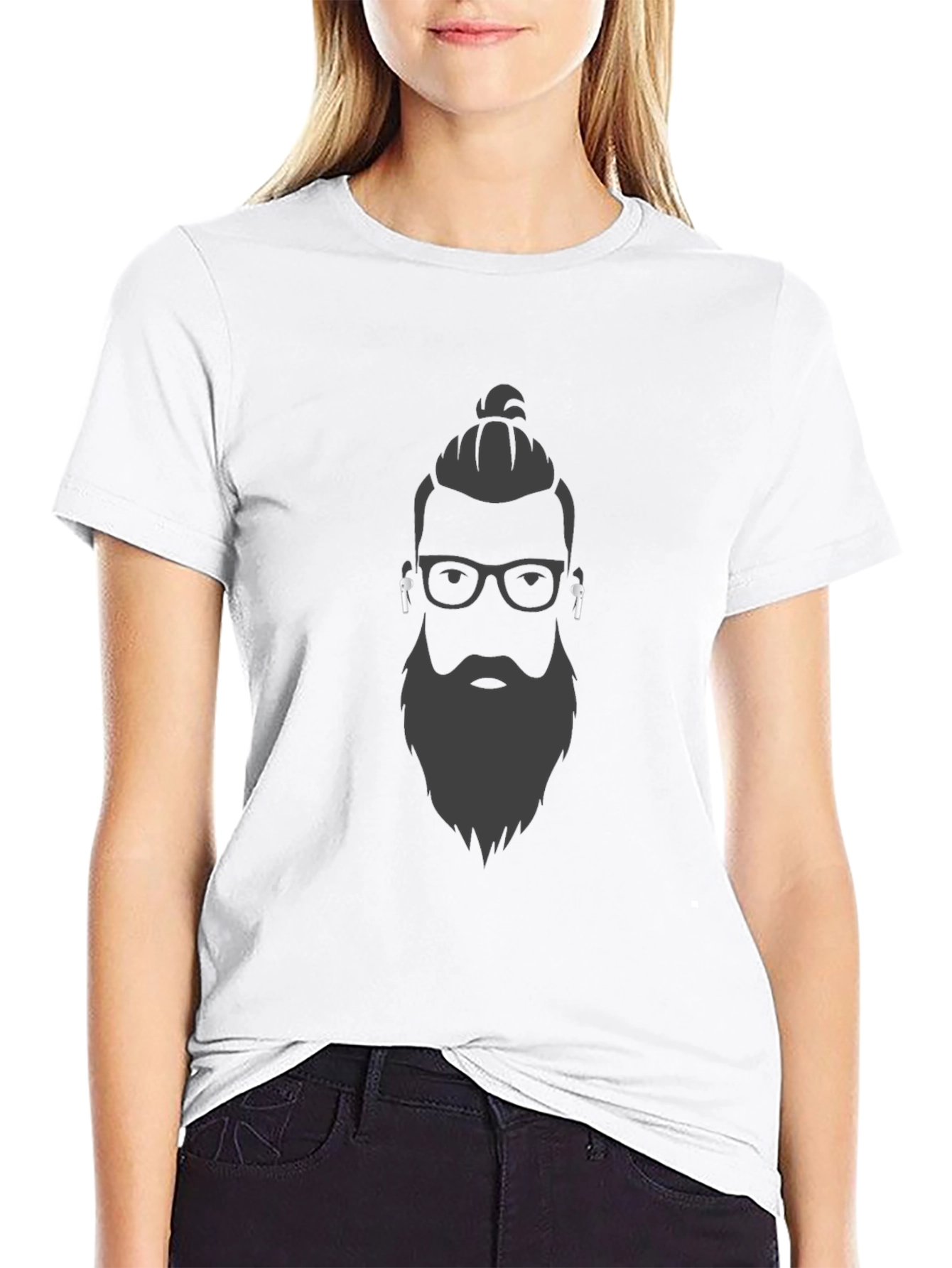 Black Bearded Man Graphic T-Shirt - Stylish Unisex Tee view 9