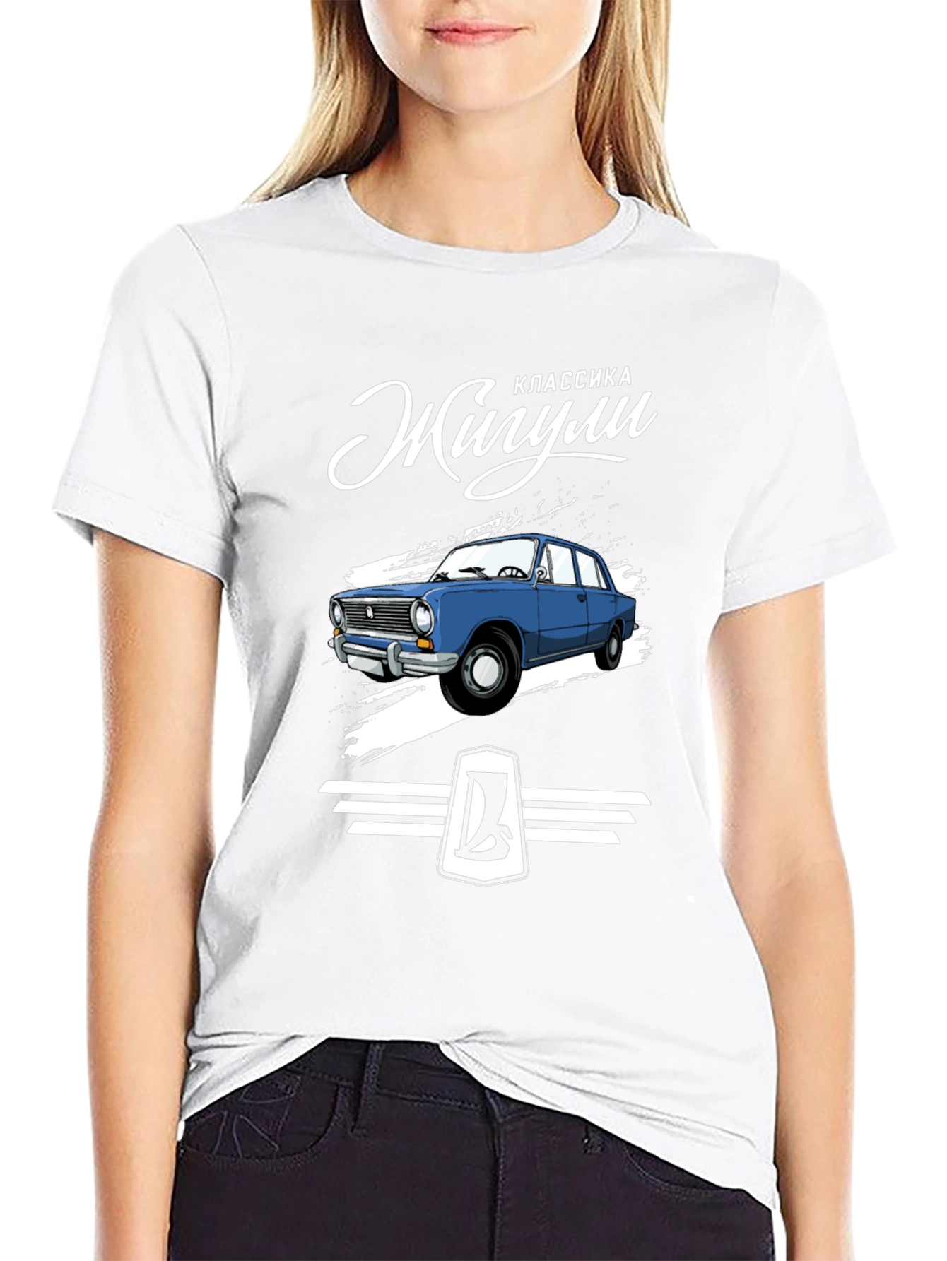 Black Zhiguli Classic Car Black T-Shirt view 9