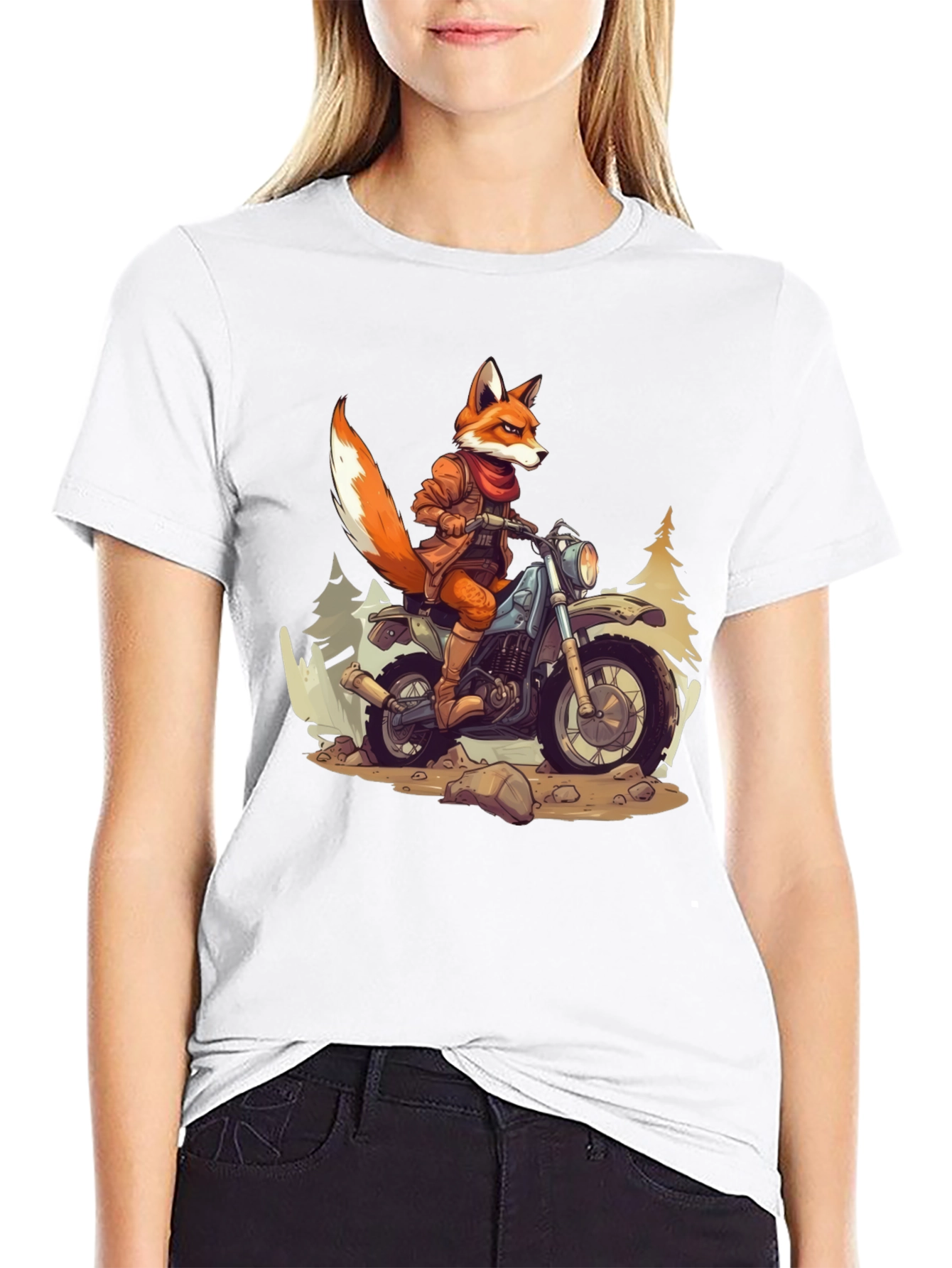 Black Fox Rider Graphic T-Shirt view 9