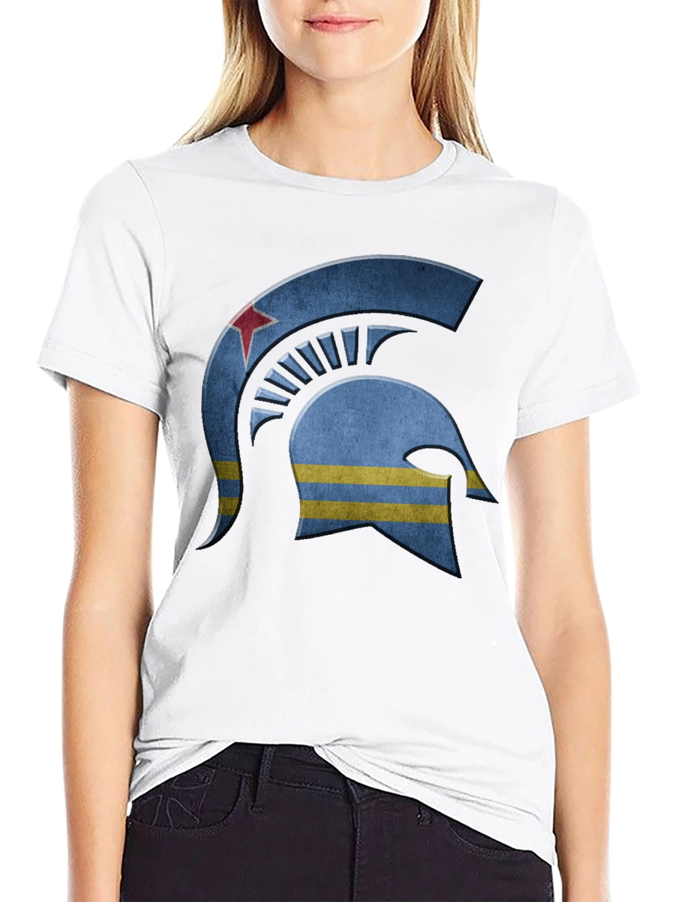 Black Aruba Spartan Helmet T-Shirt - Stylish & Unique Design view 9