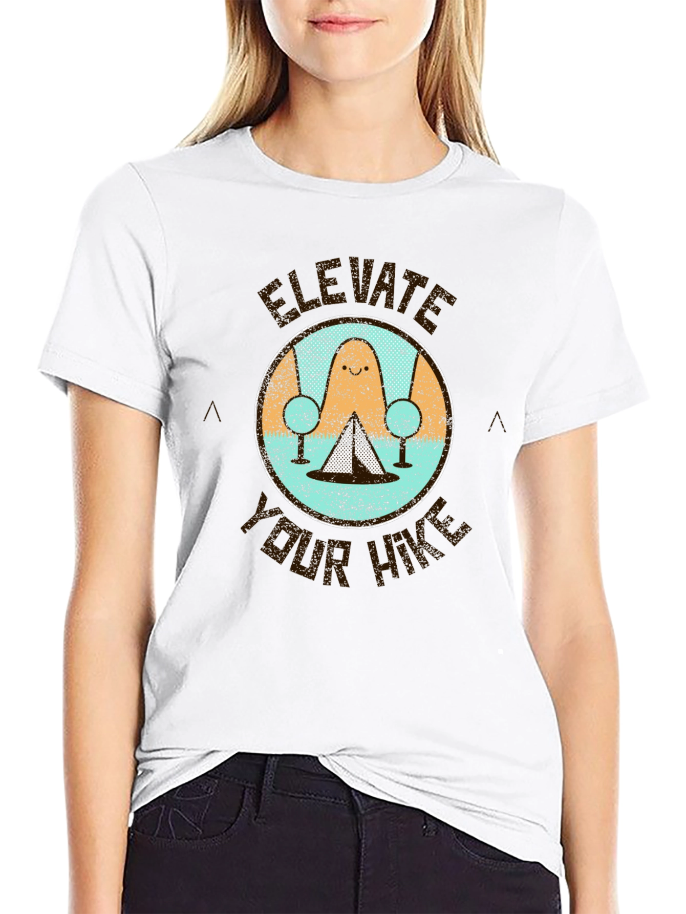 Black Elevate Your Hike T-Shirt - Camping Adventure Tee view 9