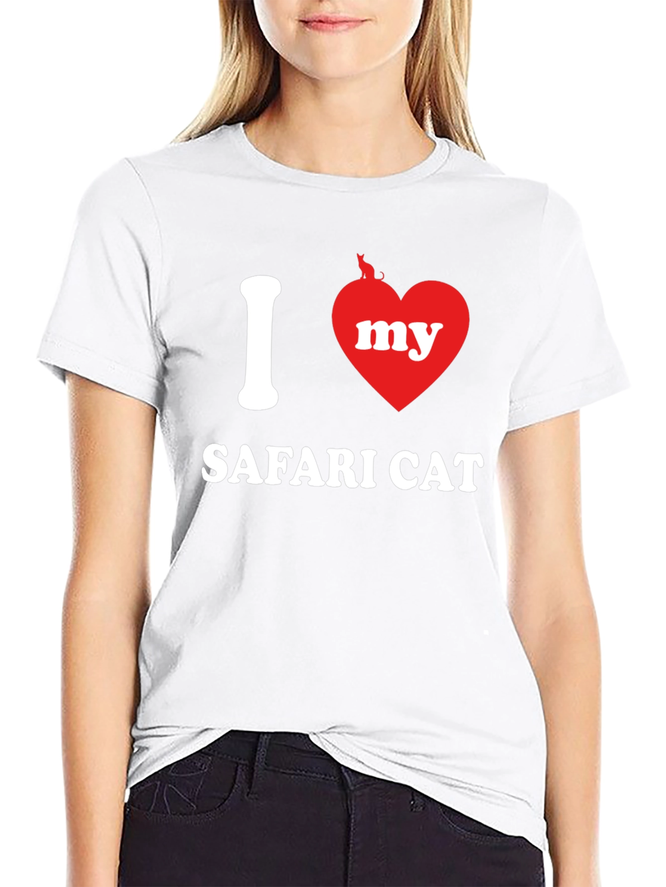 Black I Heart My Safari Cat Graphic Tee view 9