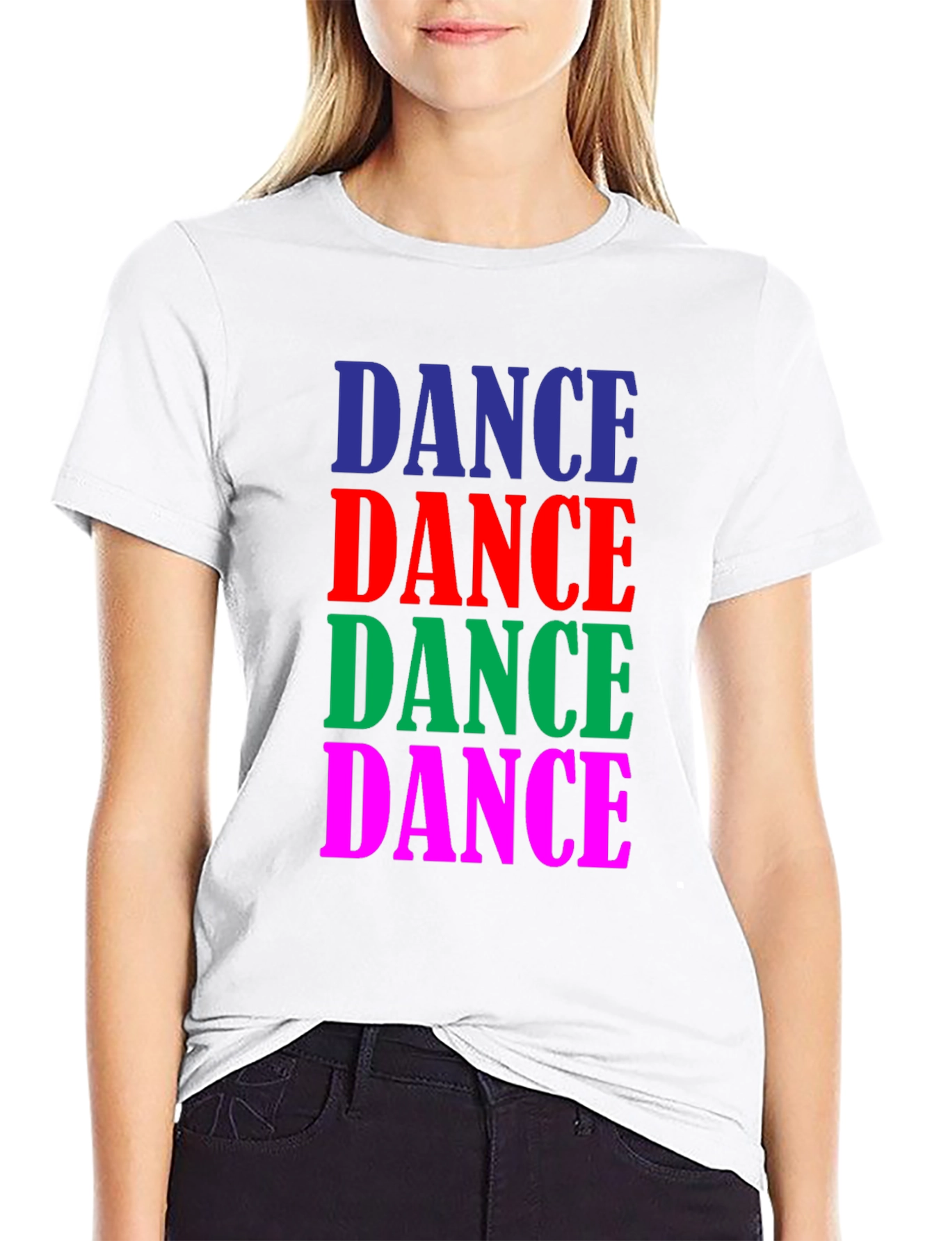 Black Dance Graphic Tee - Black Cotton Blend view 9