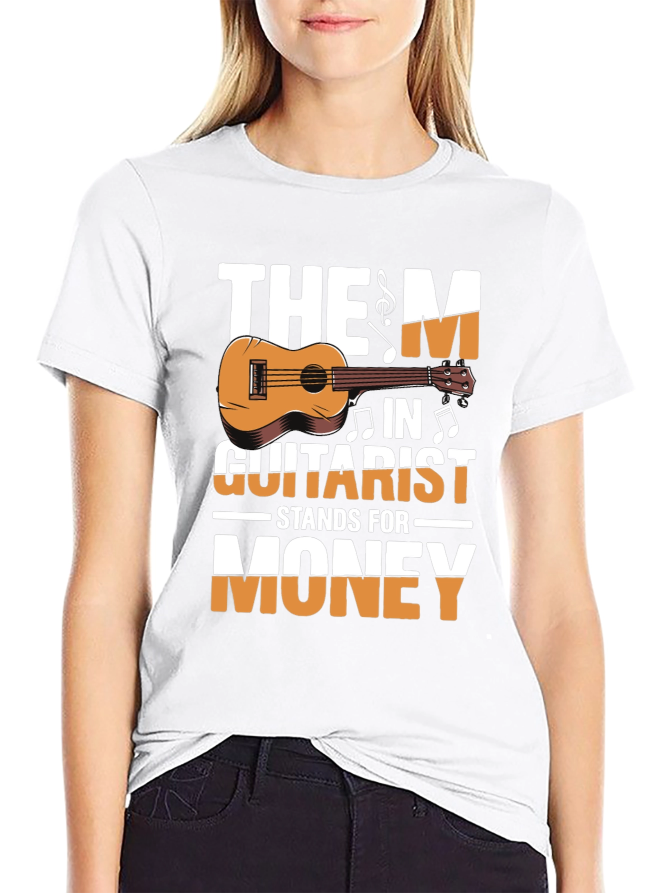 Black The M in Guitarist Stands for Money T-Shirt view 9
