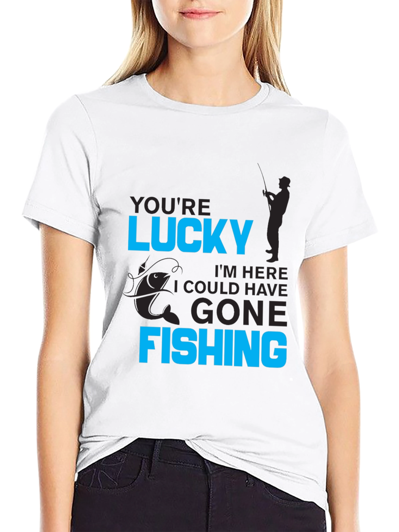 Black Lucky Fishing Graphic Tee view 9