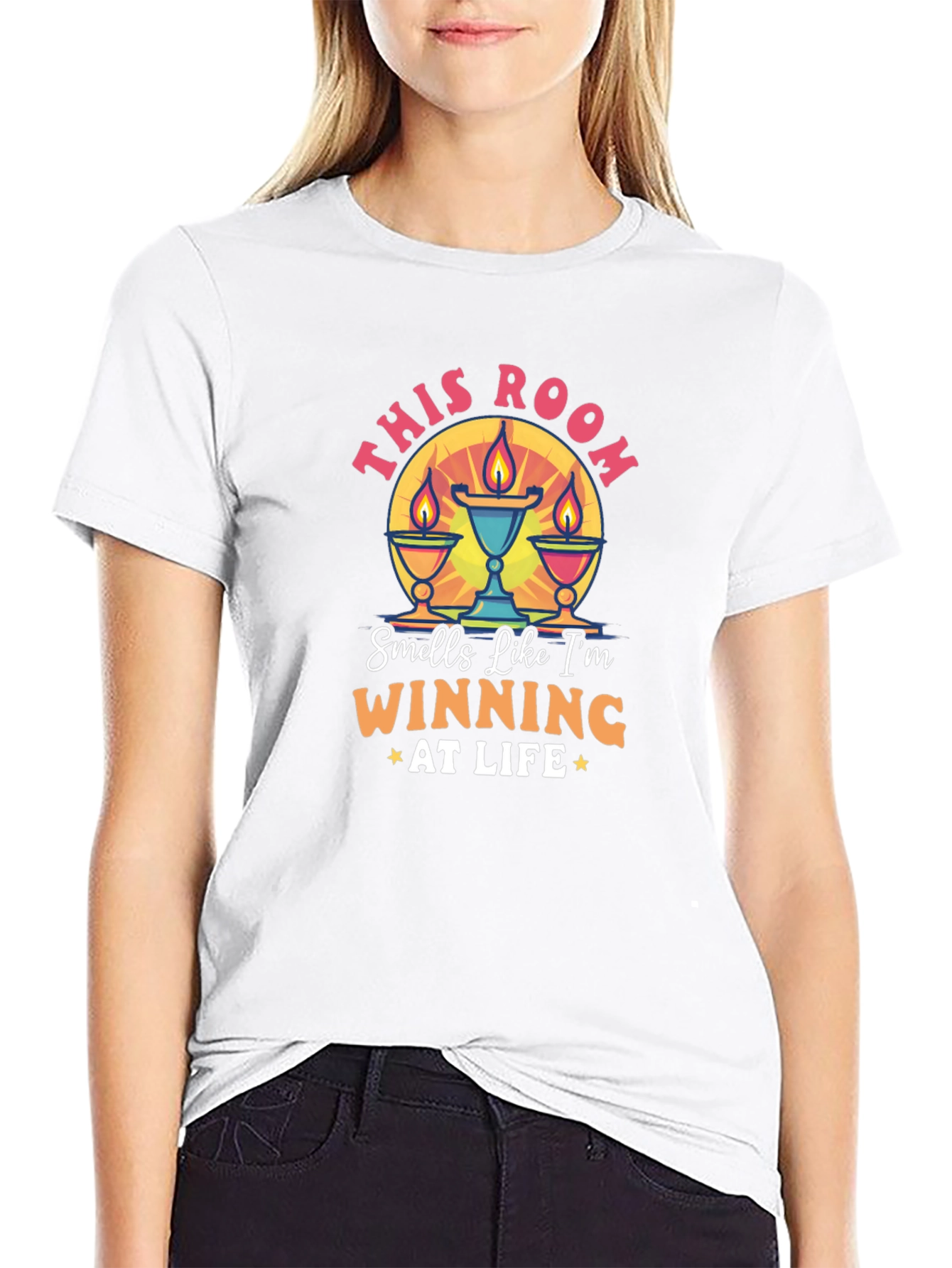 Black Winning at Life T-Shirt - Funny Scented Room Graphic Tee view 9