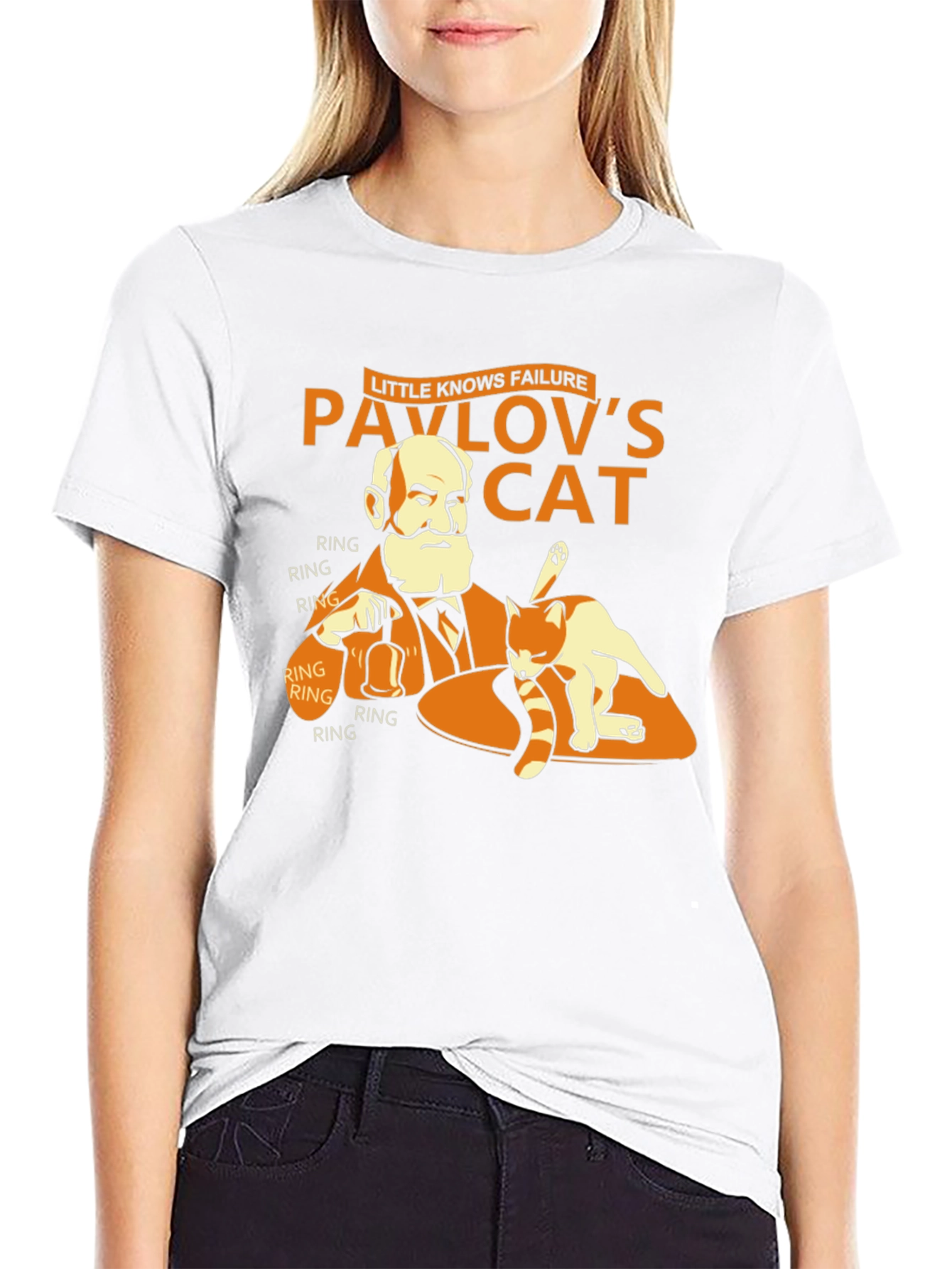 Black Pavlov's Cat T-Shirt - Funny Psychology Humor Tee view 9