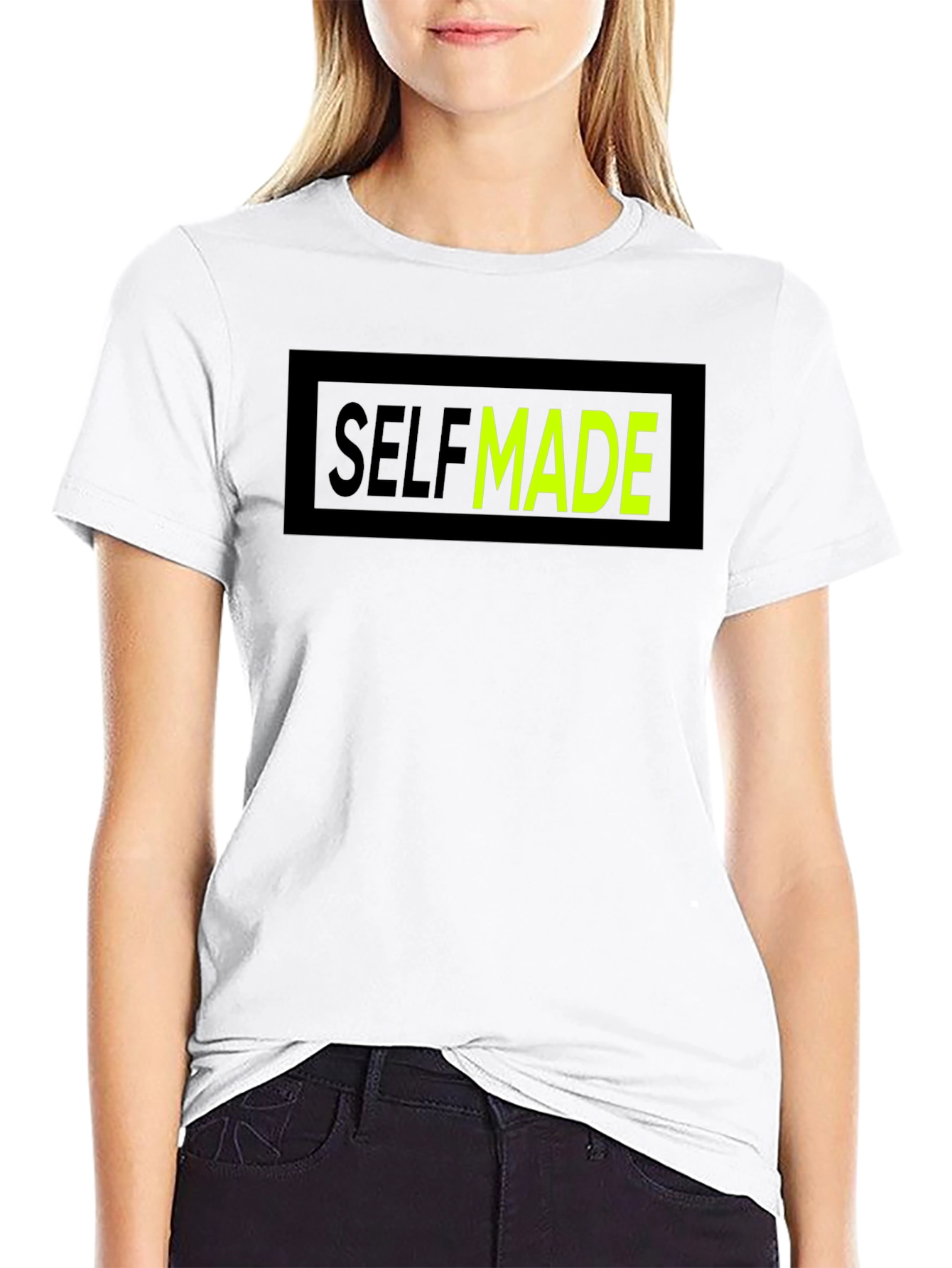 Black Self Made Graphic T-Shirt - Crew Neck Cotton Tee view 9