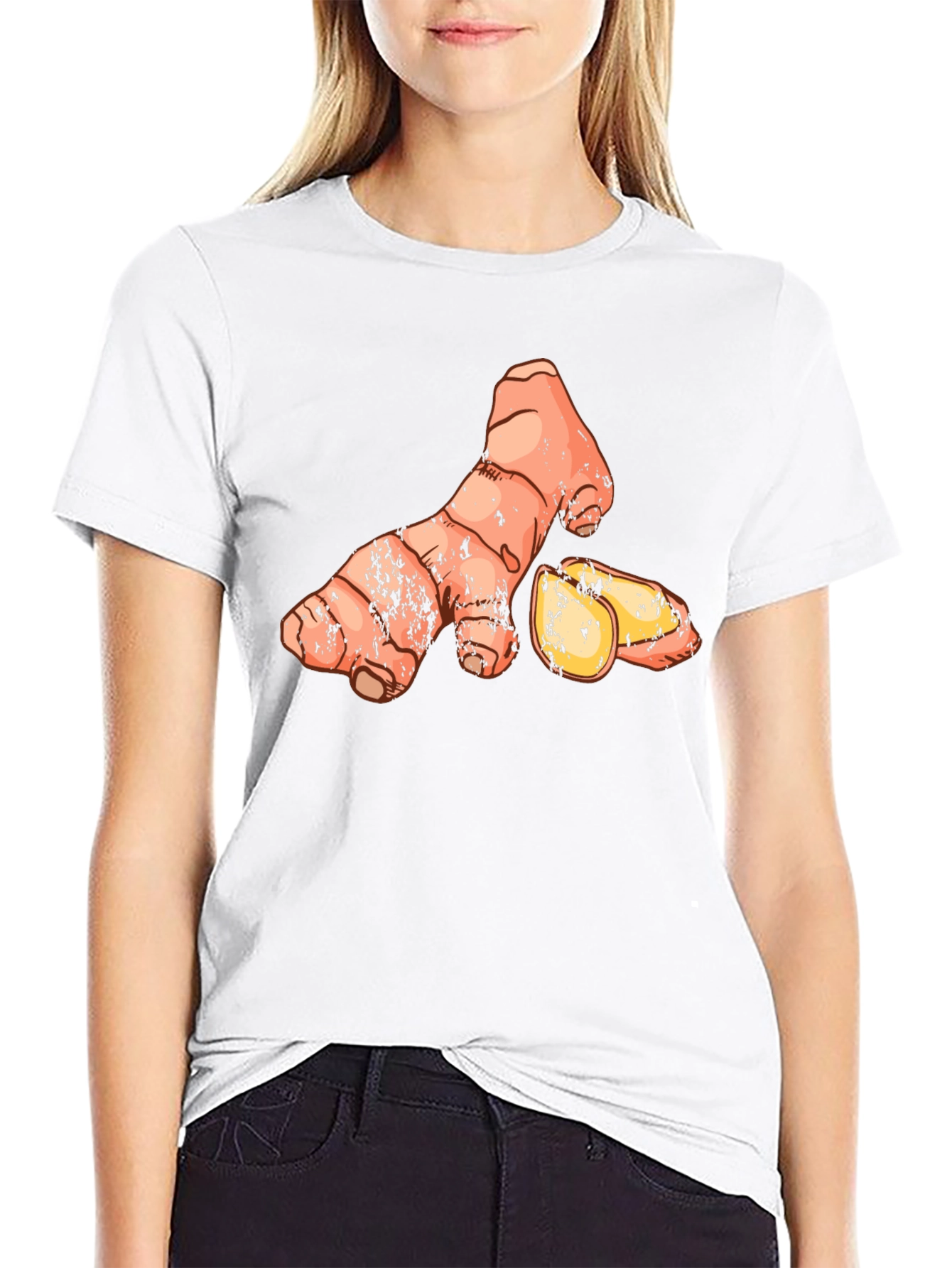 Black Ginger Graphic T-Shirt - Unisex Black Tee view 9