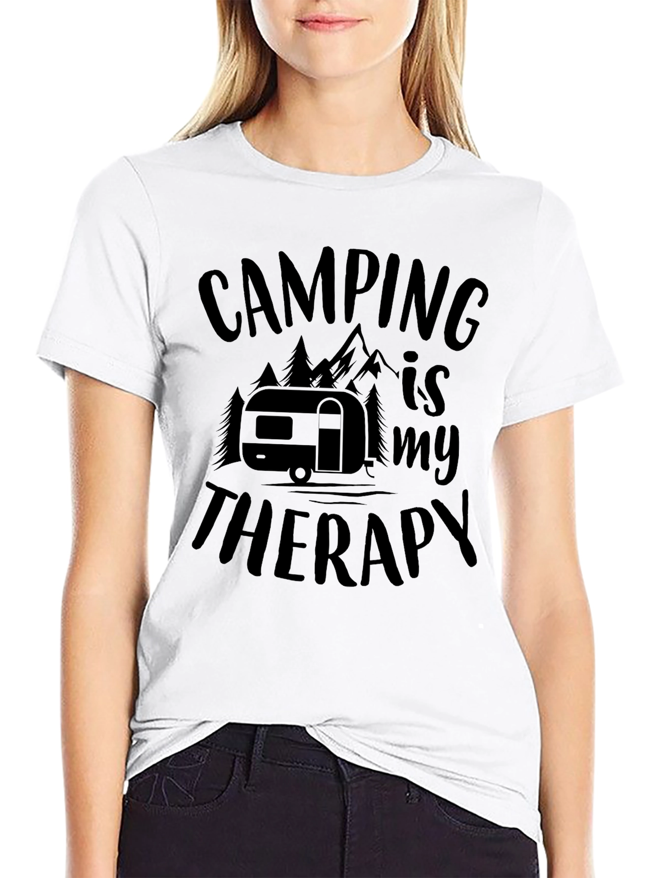 Black Camping is My Therapy Graphic Tee view 9