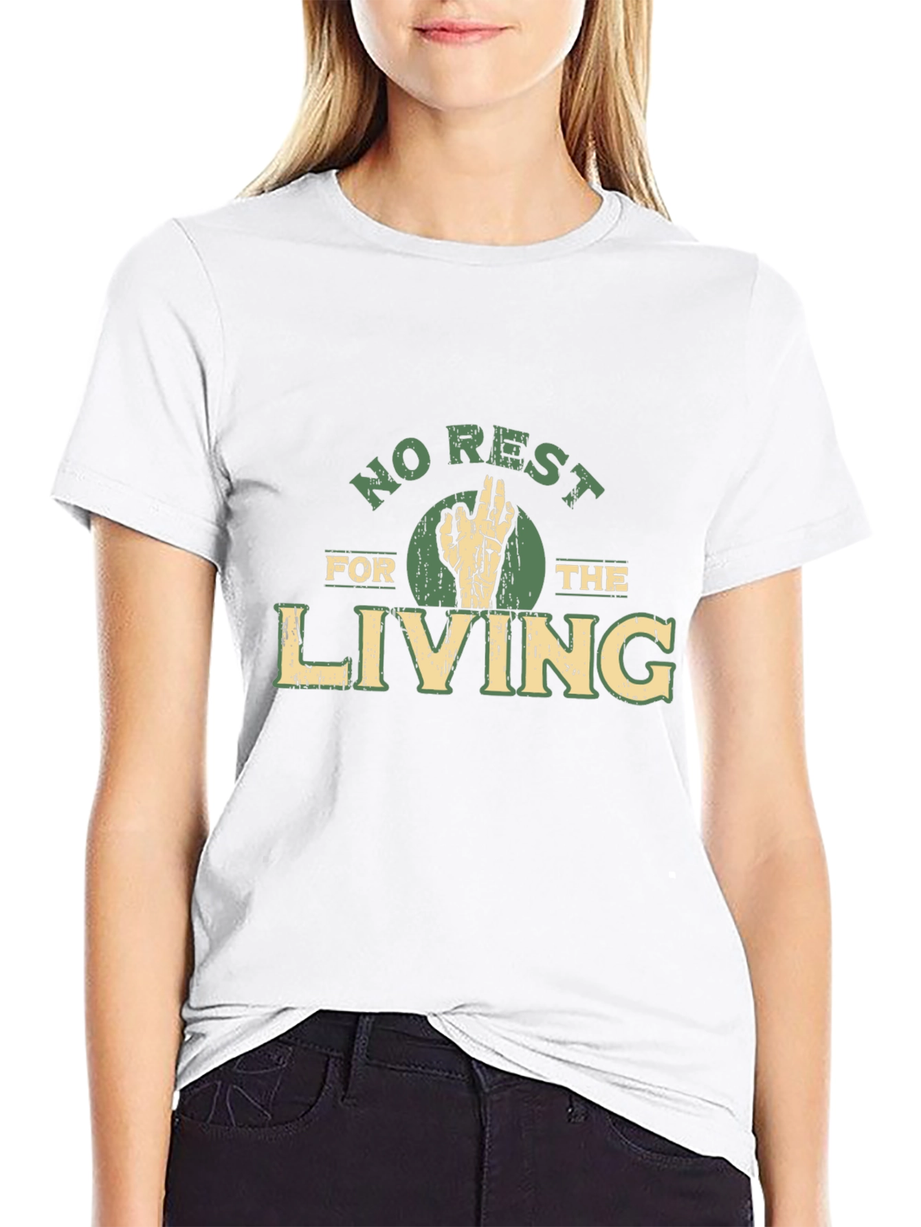 Black No Rest For The Living Graphic T-Shirt view 9