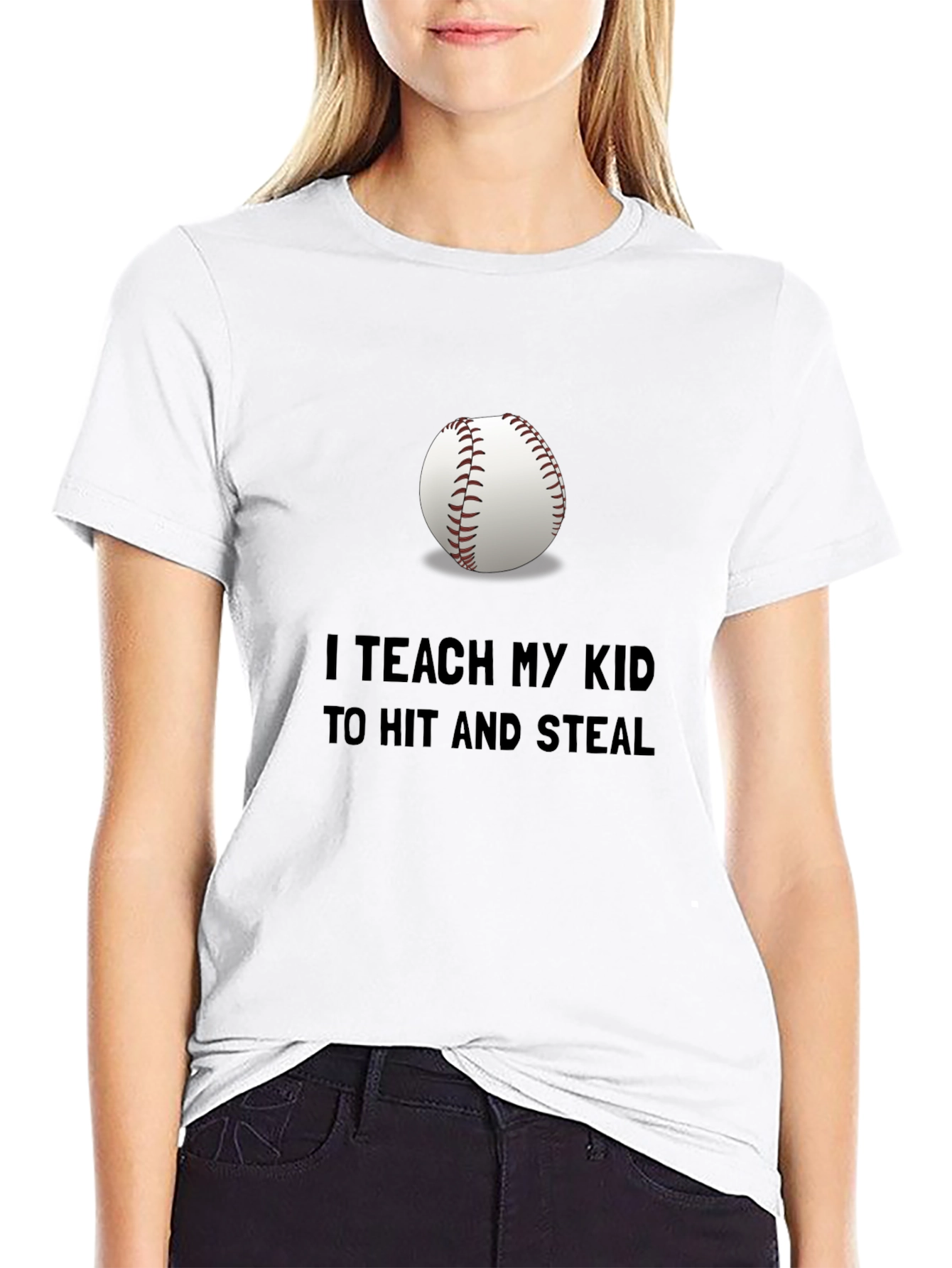 Black I Teach My Kid Baseball T-Shirt view 9