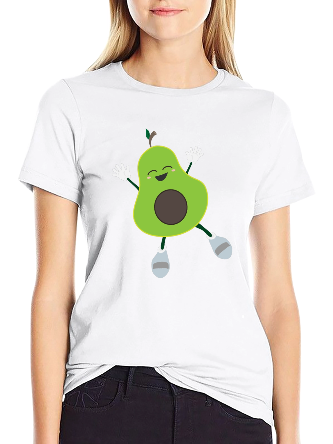 Black Funny Avocado T-Shirt - Happy Dancing Fruit Tee view 9