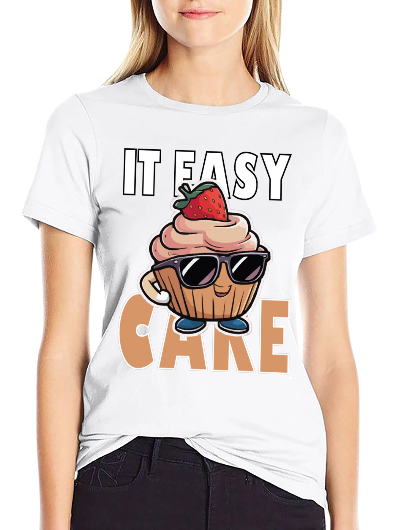 Black It Easy Cake T-Shirt view 9