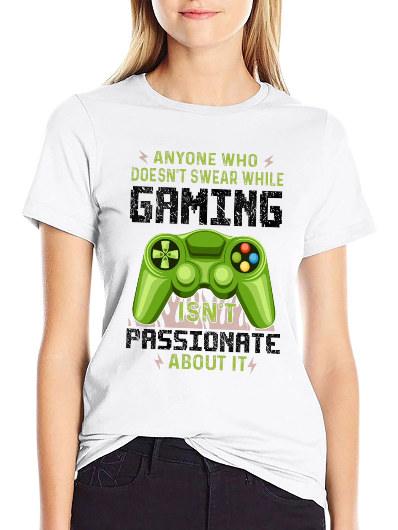 Black Gamer T-Shirt: Passionate Gaming Tee view 9