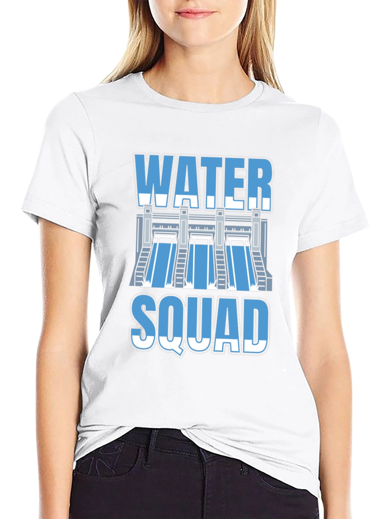 Black Water Squad Graphic T-Shirt - Black Crew Neck Tee view 9