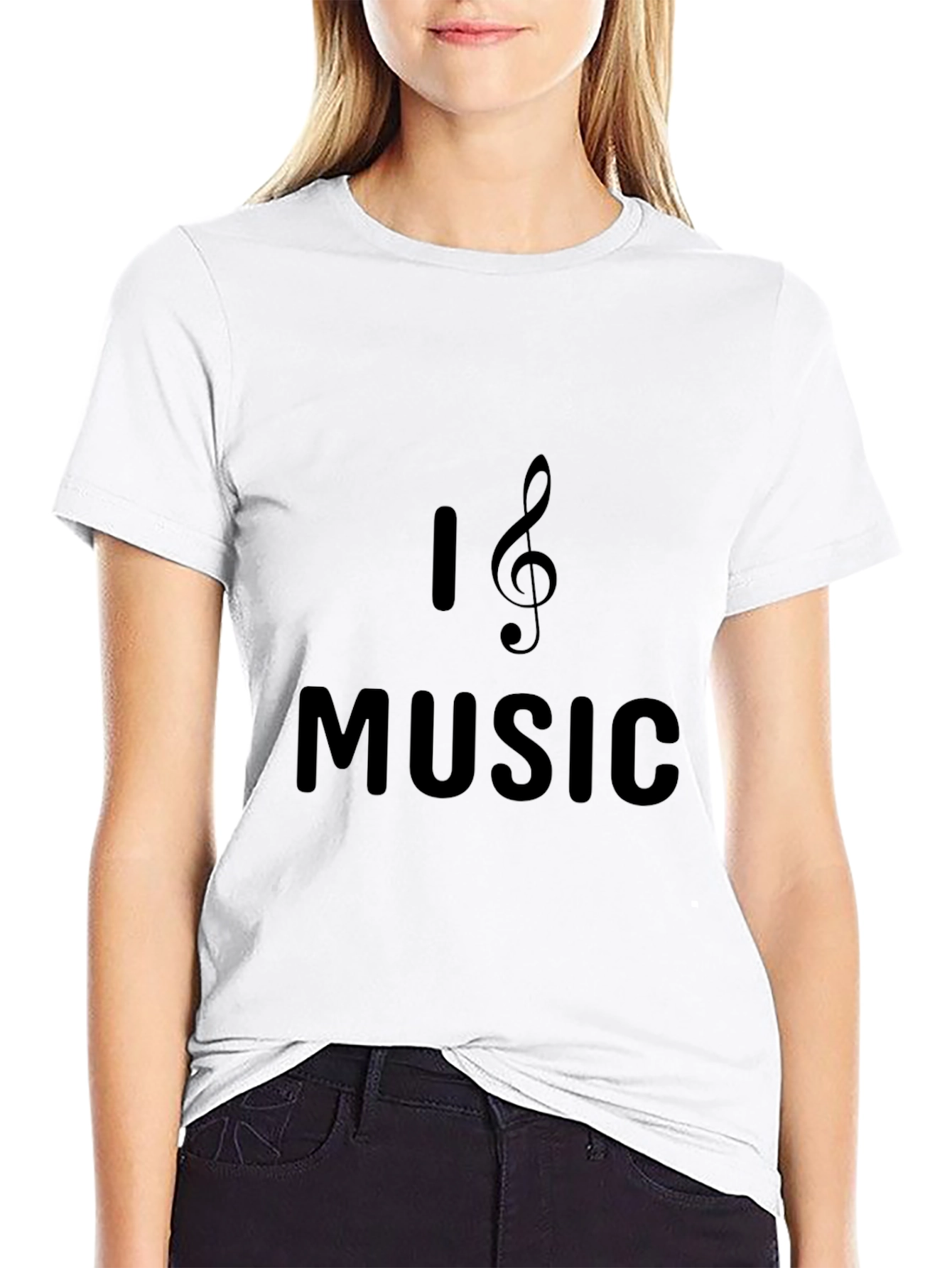 Black I Heart Music Black T-Shirt view 9