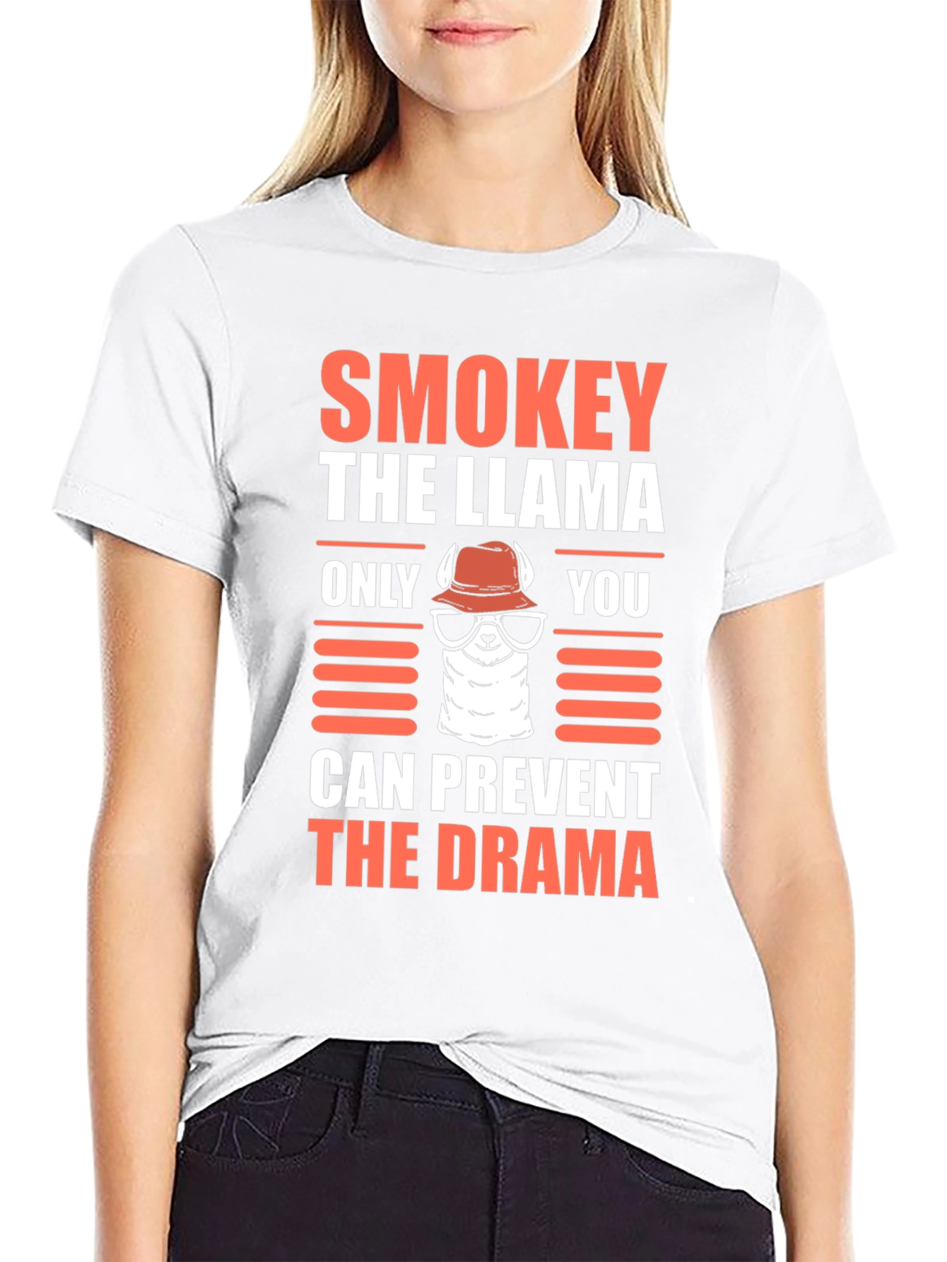 Black Smokey the Llama Tee - Prevent The Drama T-Shirt view 9