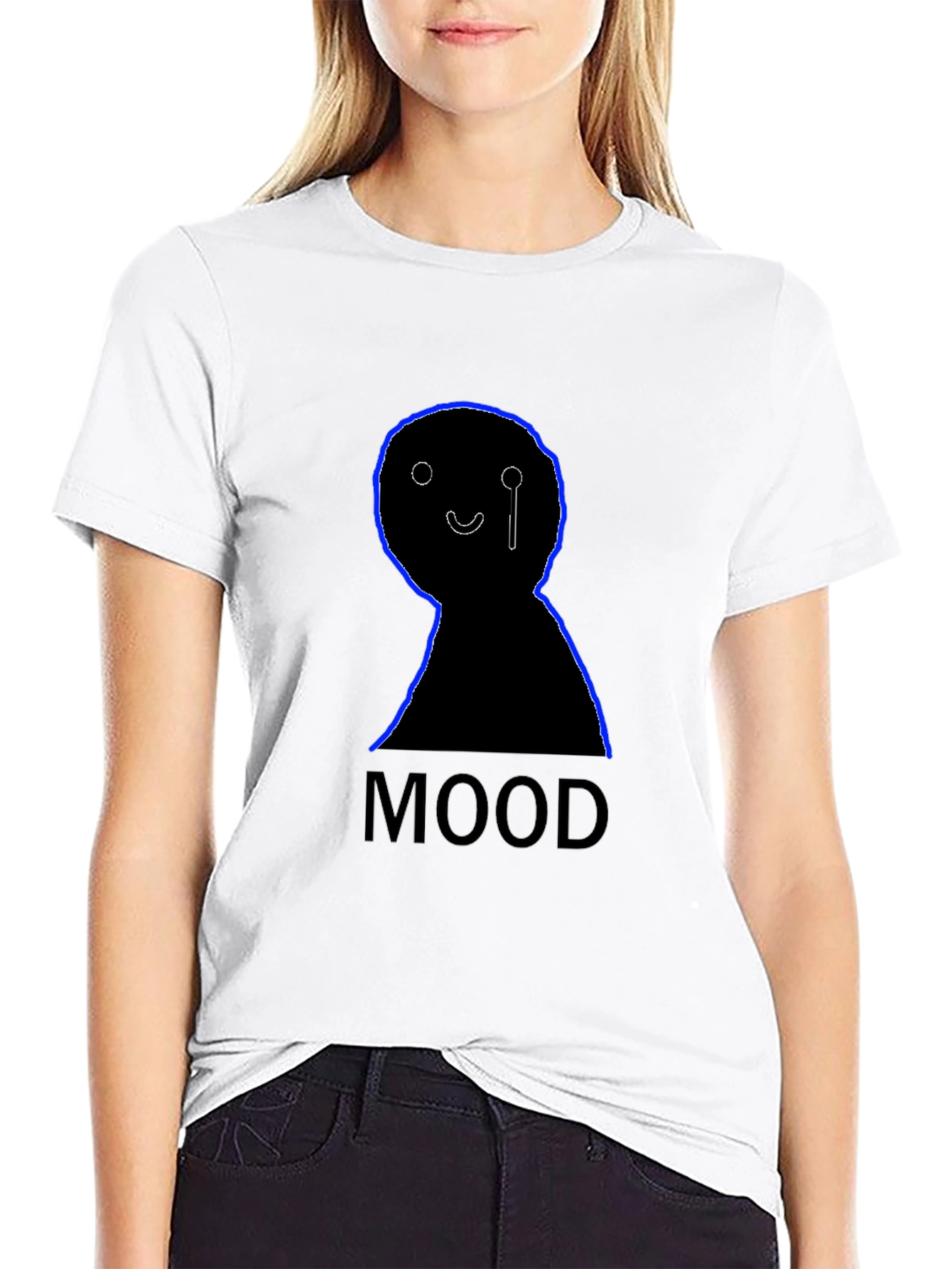 Black Mood Graphic Tee - Black Cotton T-Shirt view 9