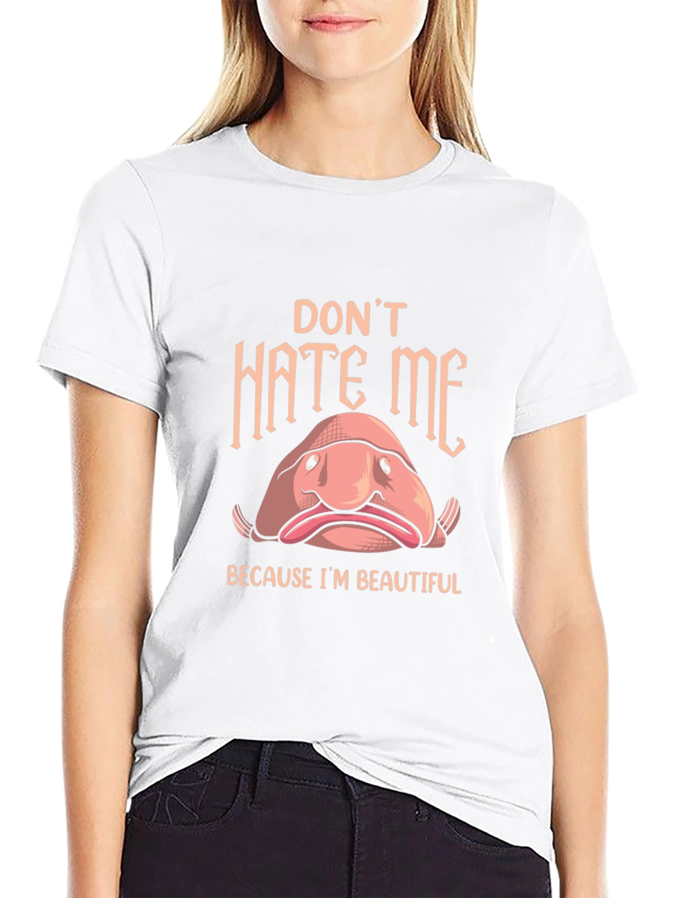 Black Don't Hate Me Blobfish T-Shirt view 9