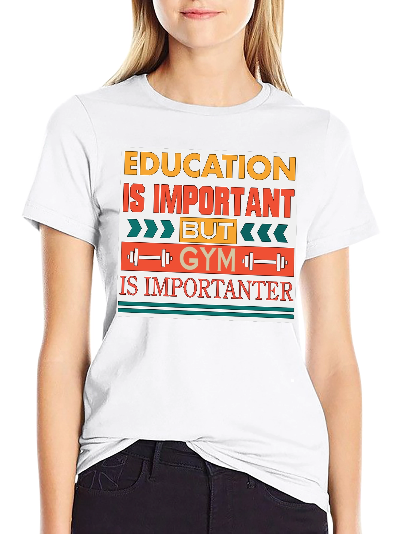 Black Education Important, Gym Importanter T-Shirt view 9