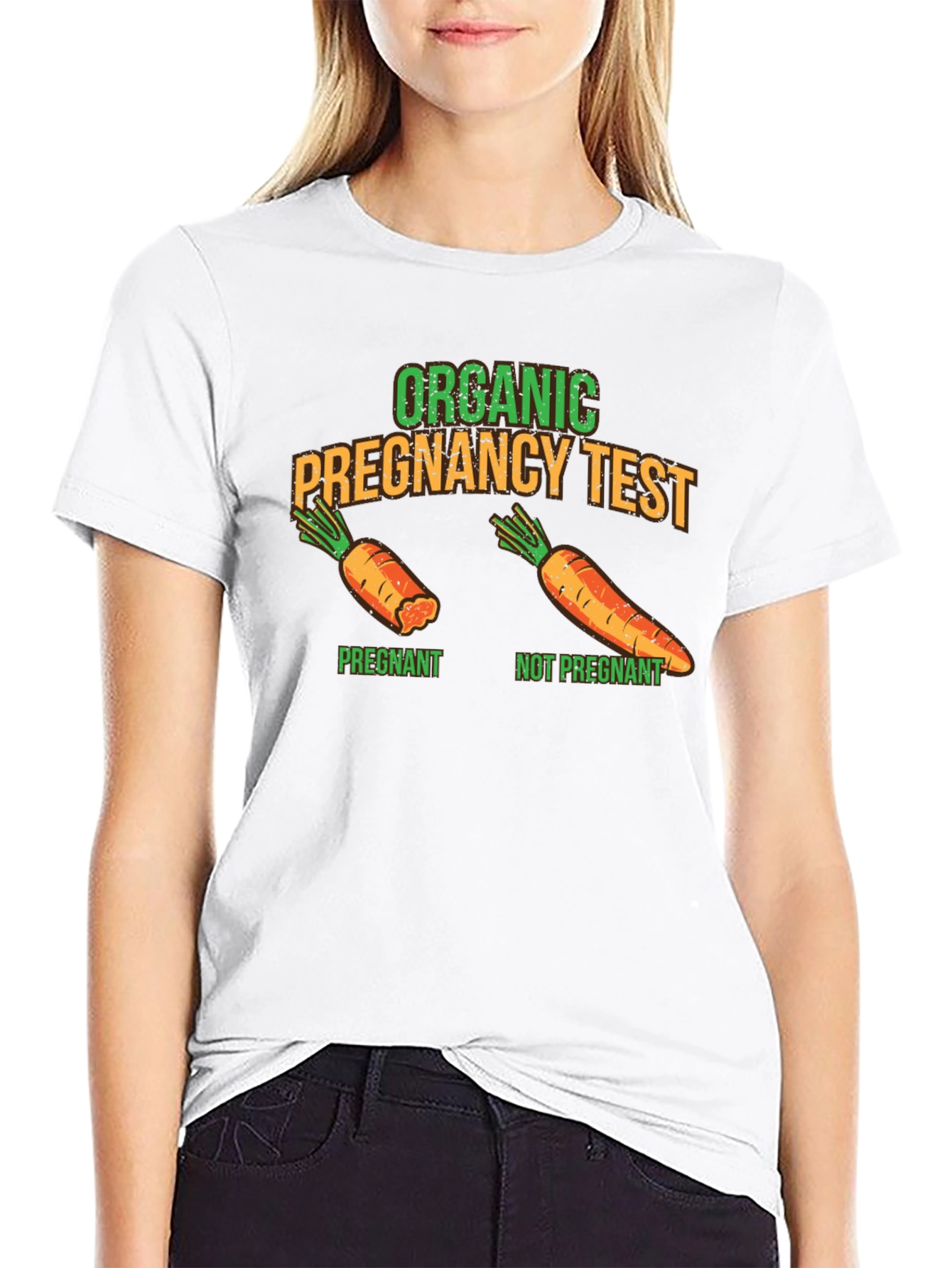 Black Funny Organic Pregnancy Test T-Shirt view 9