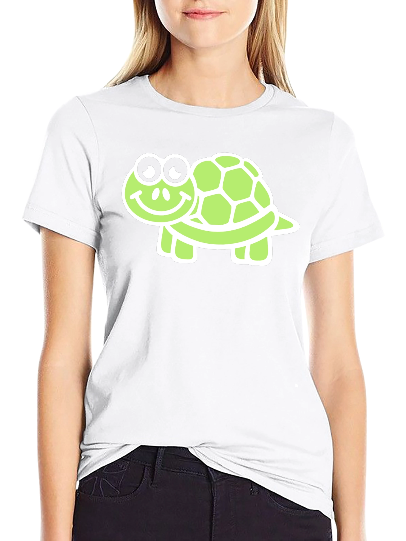 Black Cute Turtle Graphic Tee - Black view 9