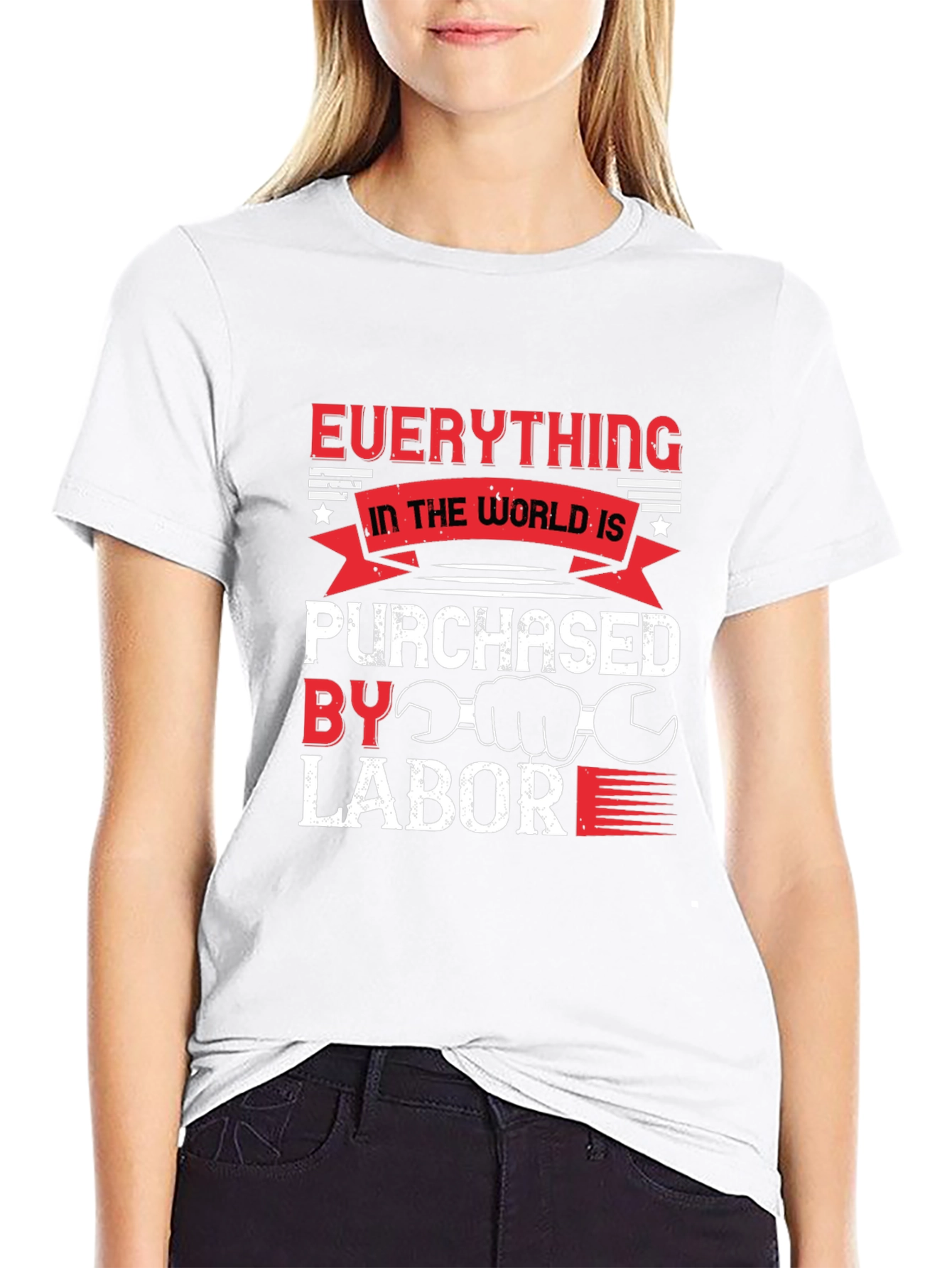 Black Everything Is Purchased By Labor T-Shirt view 9